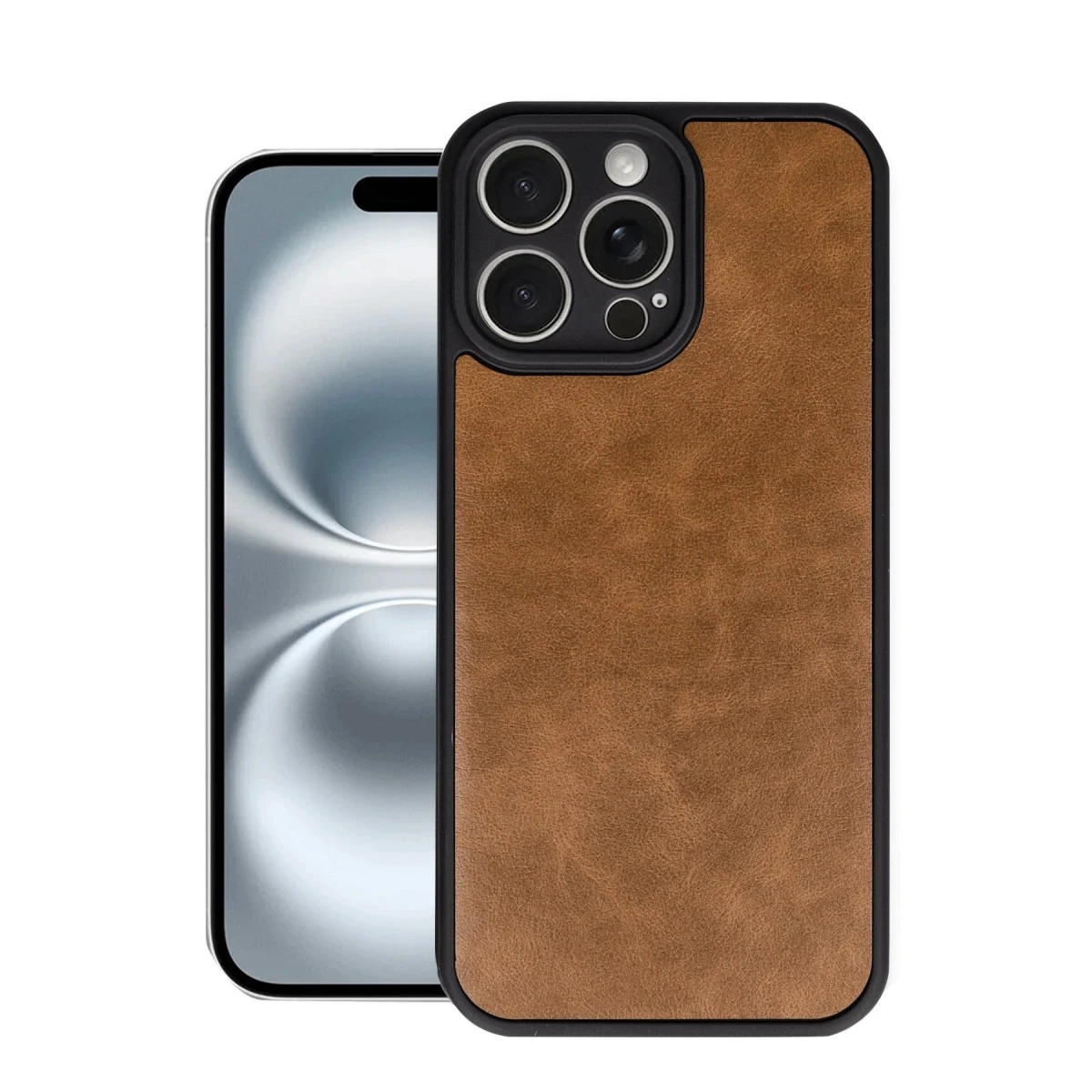 Apple iPhone 16 Pro Kılıf Aras Deri Kapak - Taba