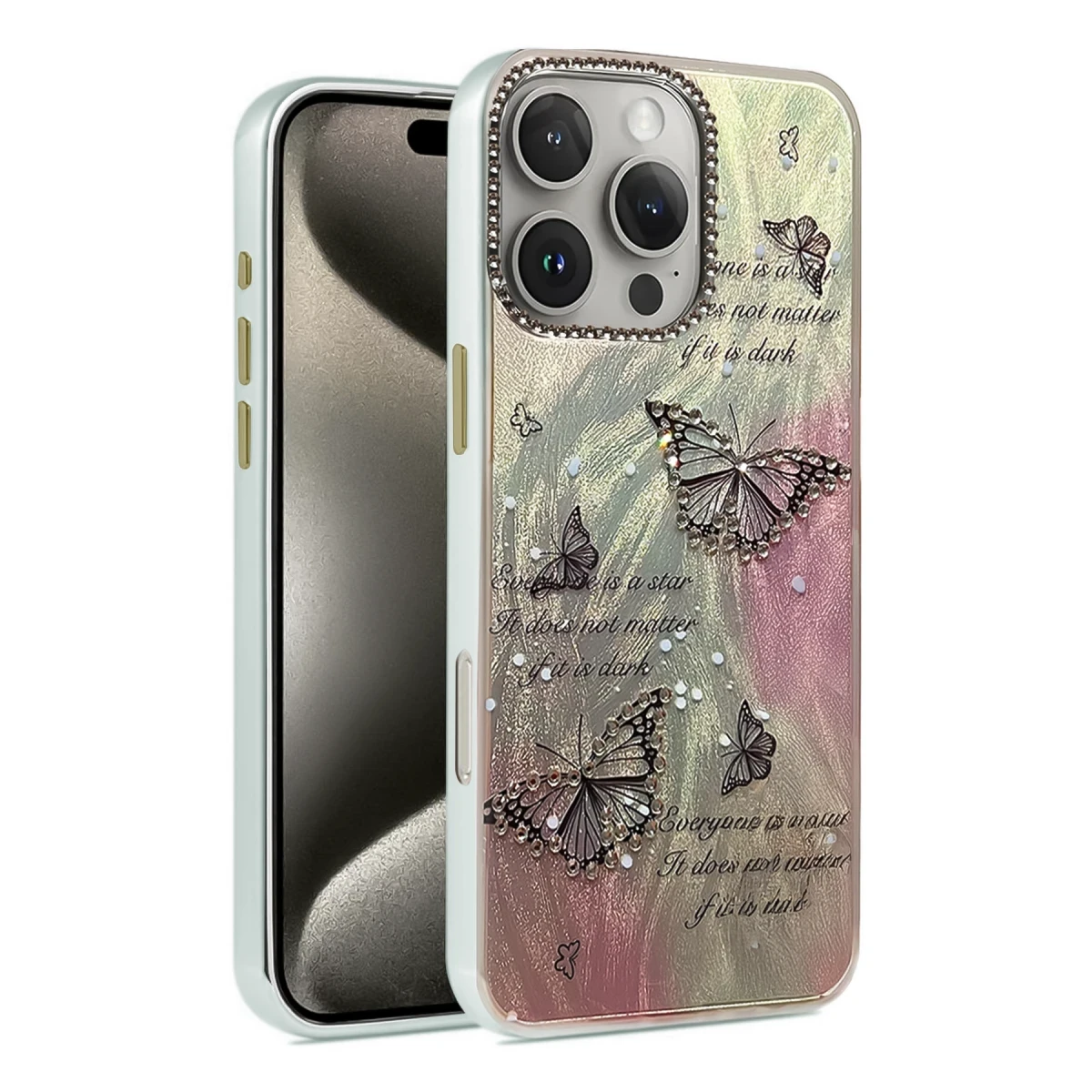Apple iPhone 16 Pro Kılıf Blade Aynalı Desenli Kapak - Desen 6