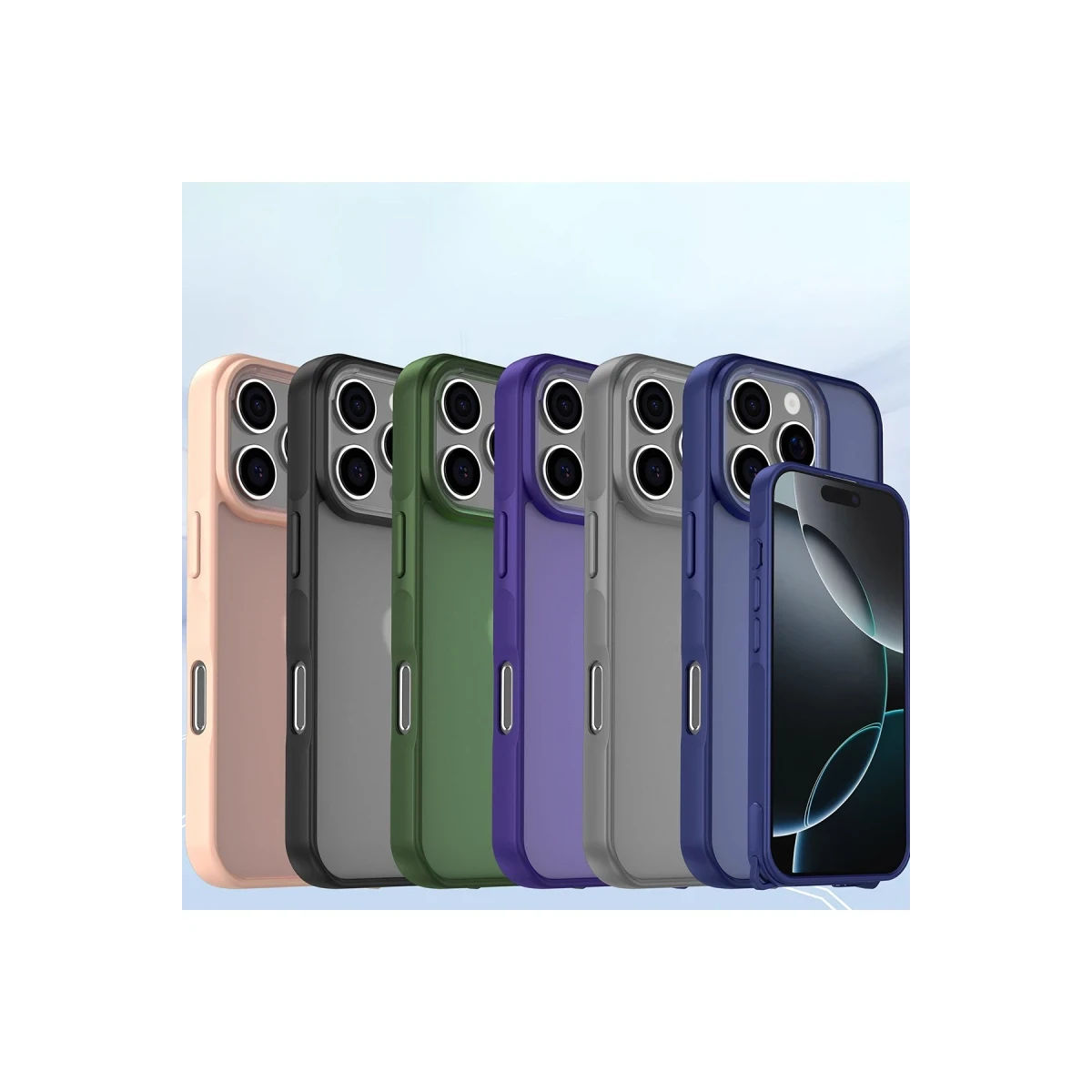 Apple iPhone 16 Pro Kılıf Elegant Kapak - Pudra