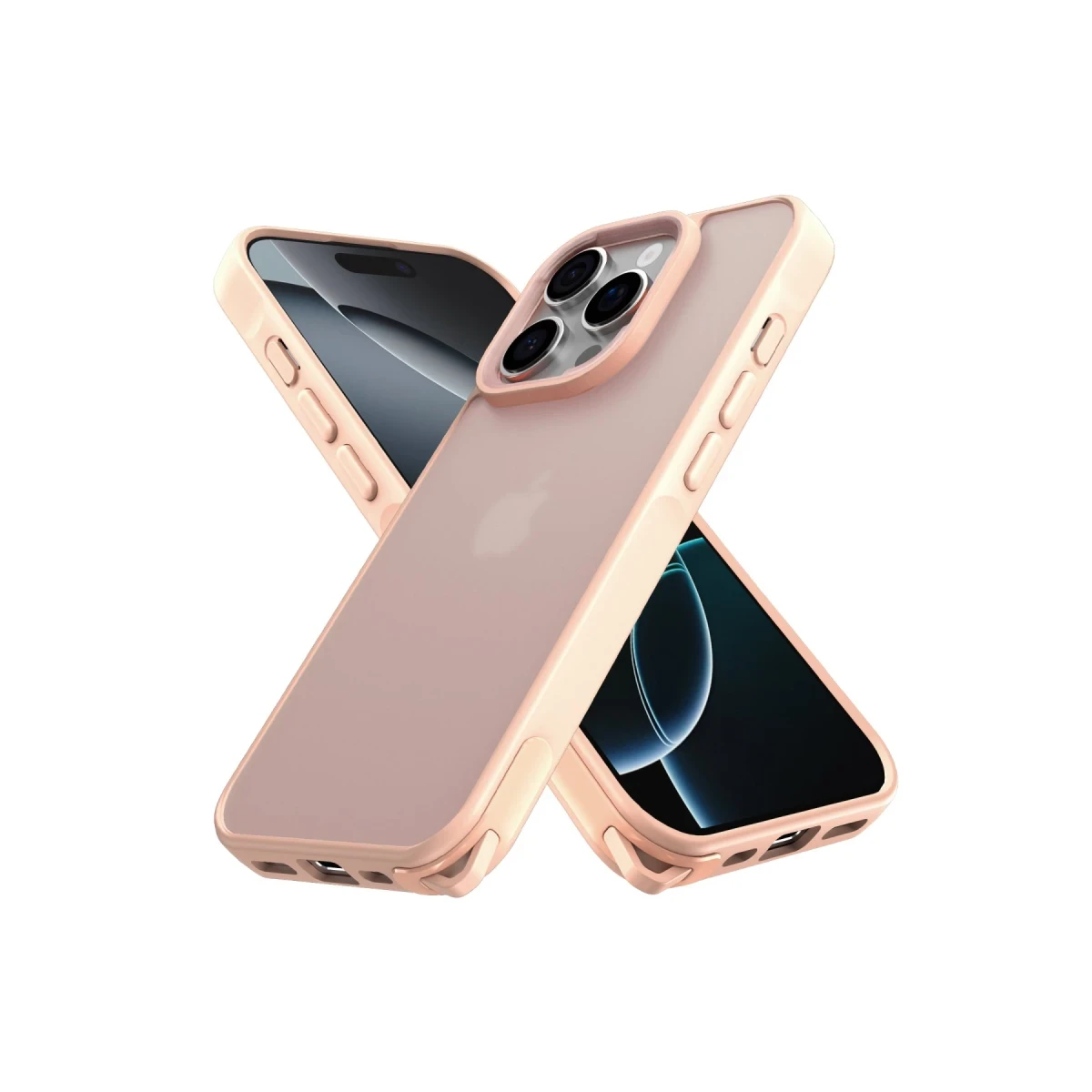 Apple iPhone 16 Pro Kılıf Elegant Kapak - Pudra