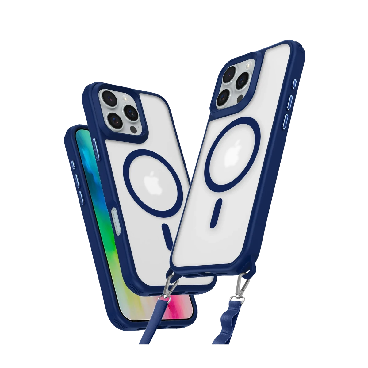 Apple iPhone 16 Pro Kılıf Enka Magsafe Silikon Kılıf - Lacivert