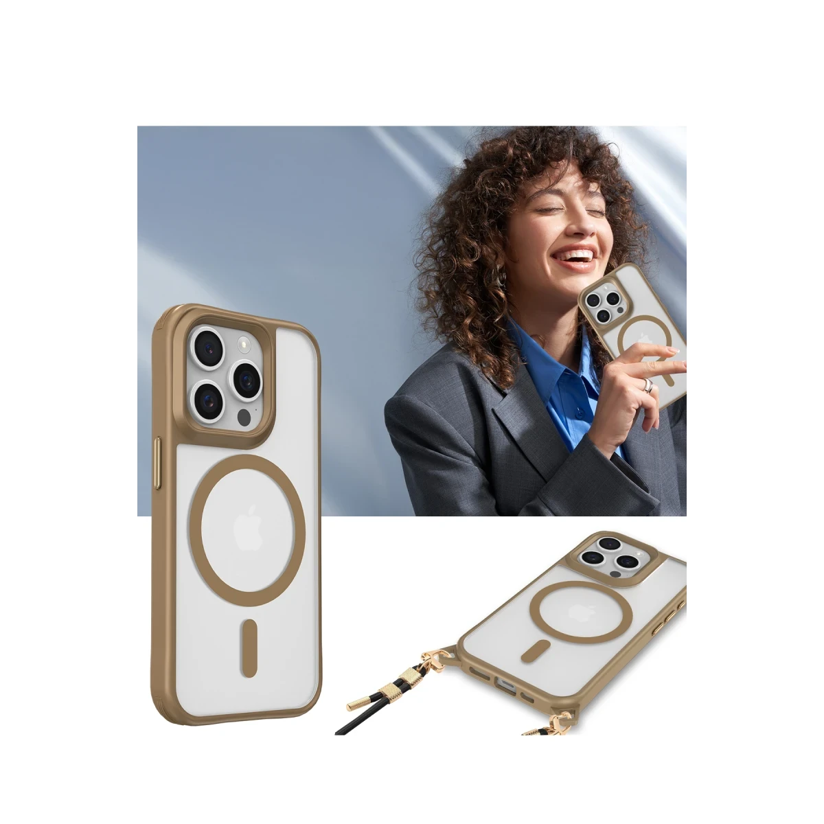 Apple iPhone 16 Pro Kılıf Enka Magsafe Silikon Kılıf - Şeffaf