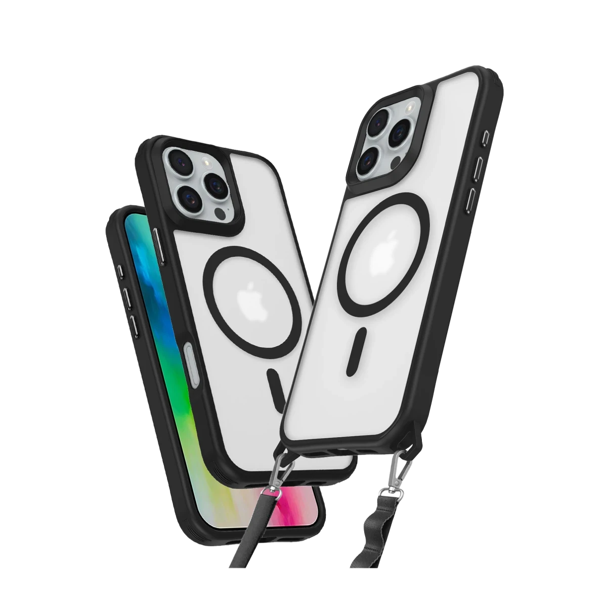 Apple iPhone 16 Pro Kılıf Enka Magsafe Silikon Kılıf - Siyah