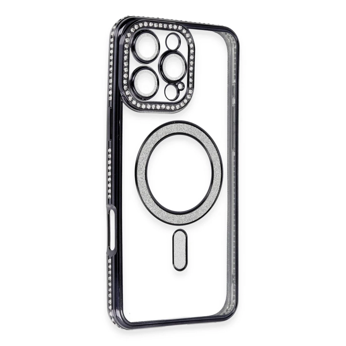Apple iPhone 16 Pro Kılıf Joke Simli Magneticsafe Kılıf - Siyah