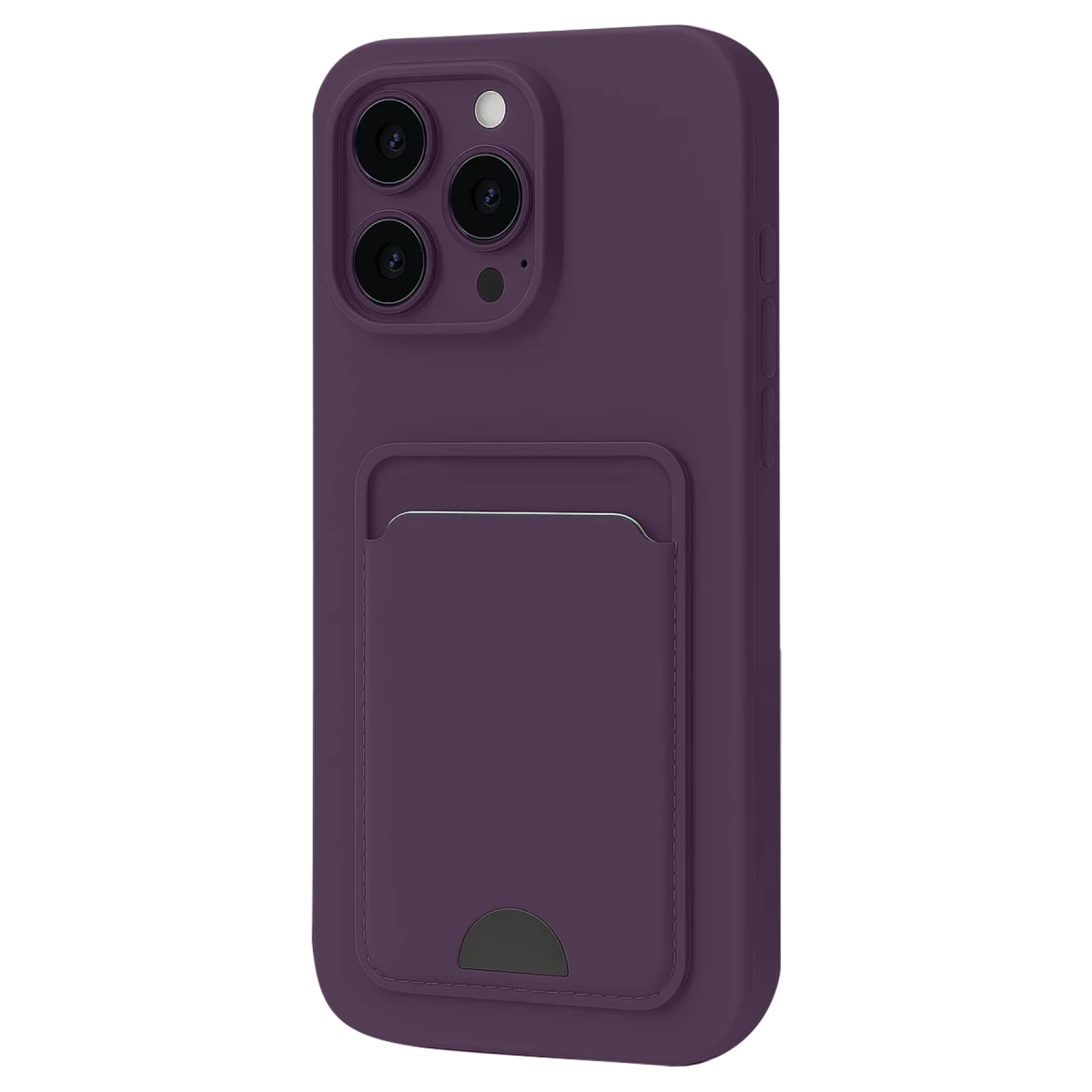 Apple iPhone 16 Pro Kılıf Kelvin Kartvizitli Silikon - Derin Mor