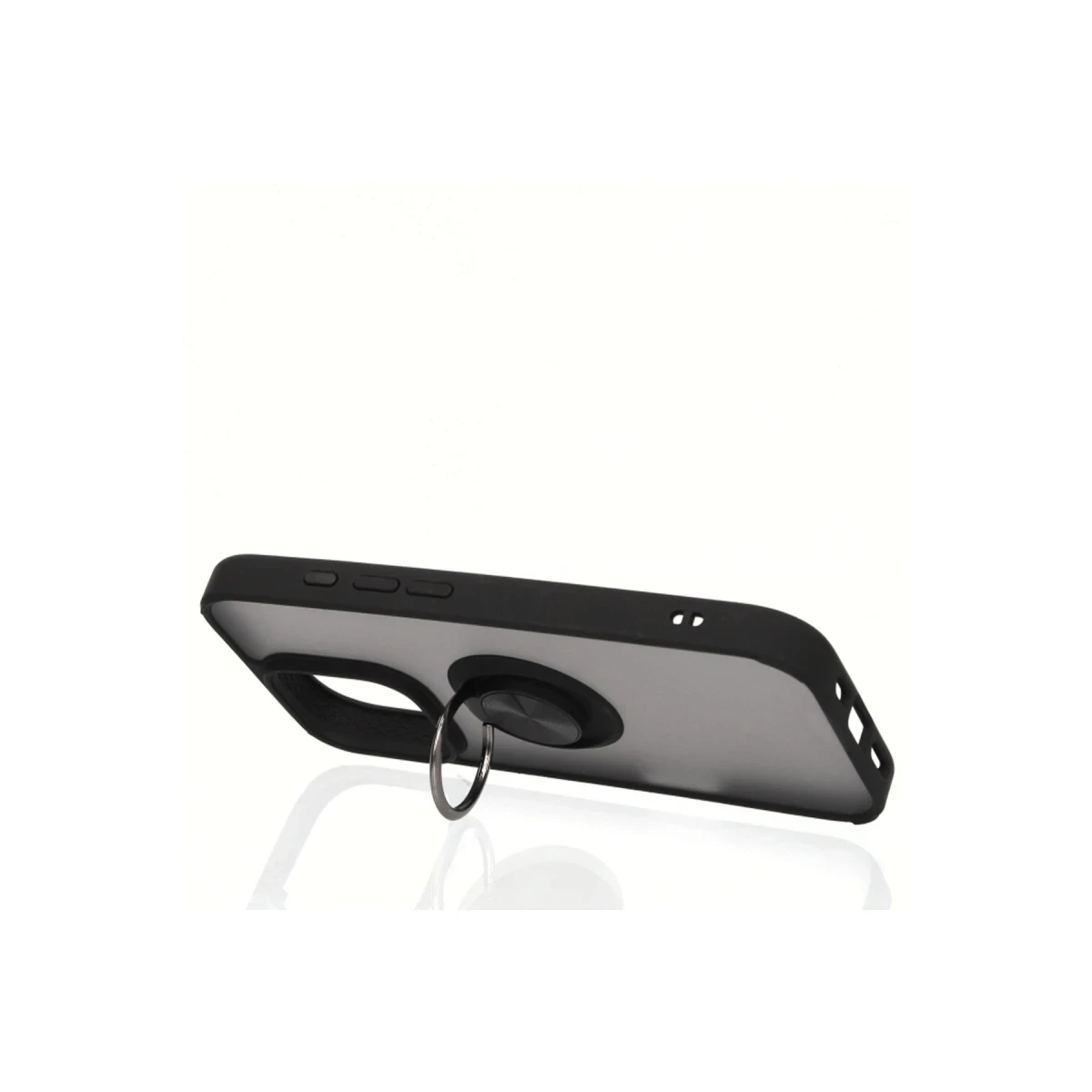 Apple iPhone 16 Pro Kılıf Montreal Yüzüklü Silikon Kapak - Siyah