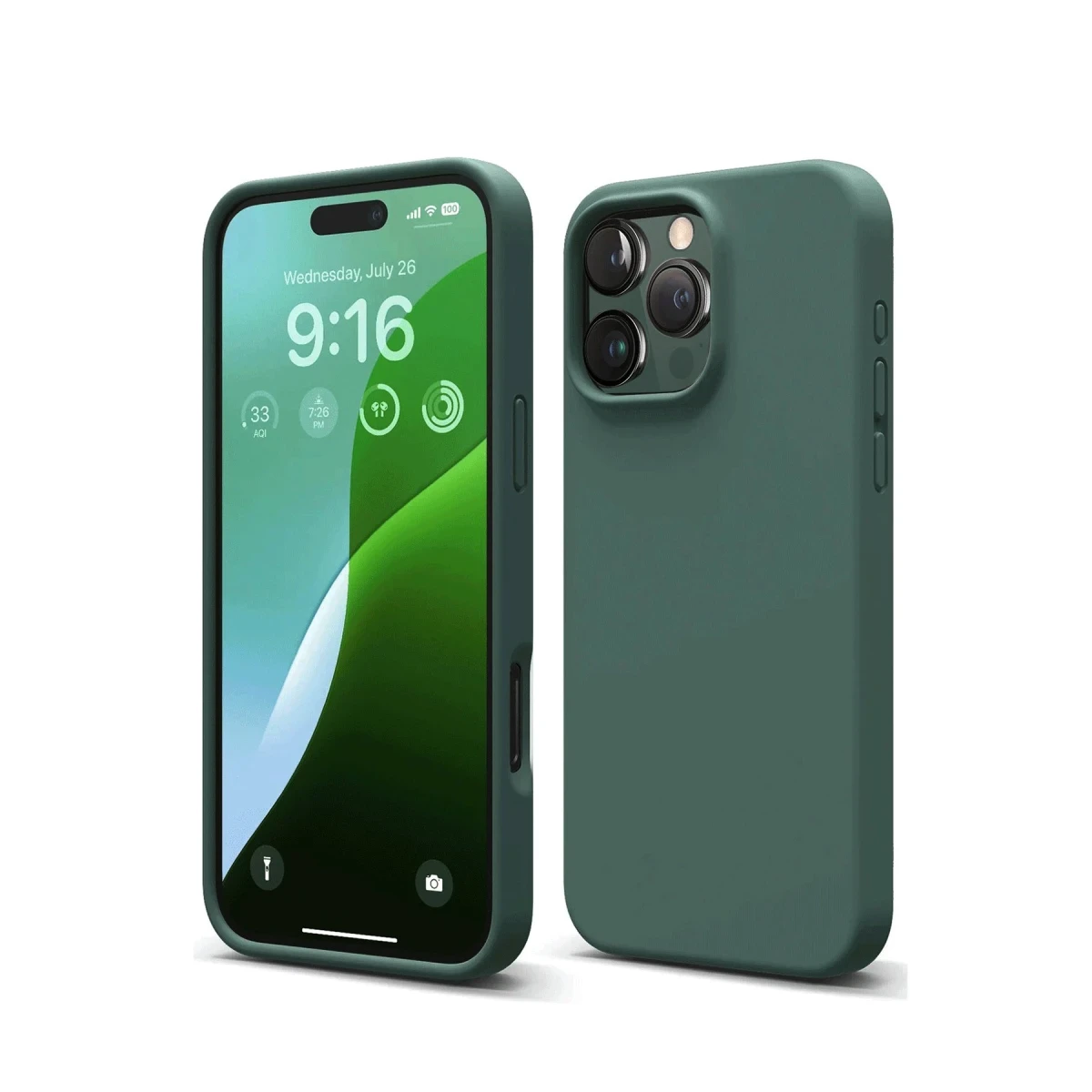 Apple iPhone 16 Pro Kılıf Nano içi Kadife Silikon - Koyu Yeşil
