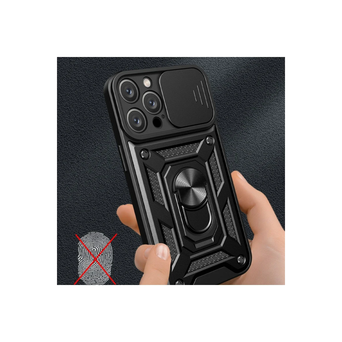 Apple iPhone 16 Pro Kılıf Pars Lens Yüzüklü Silikon - Kırmızı