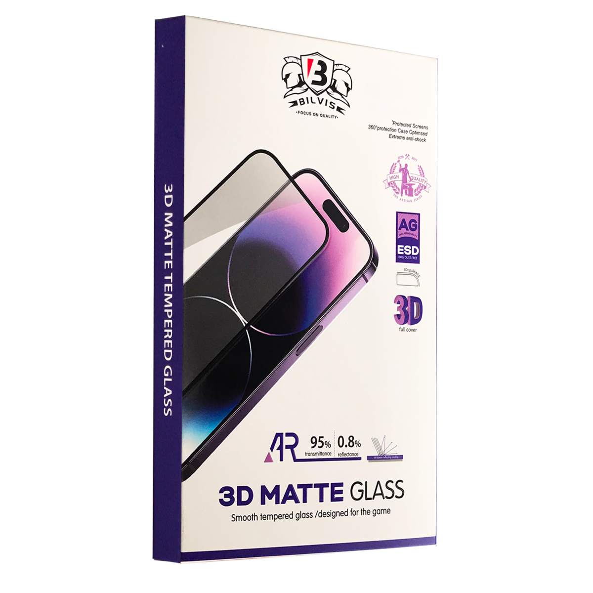 Apple iPhone 16 Pro Max Bilvis 3D Mat Cam Ekran Koruyucu