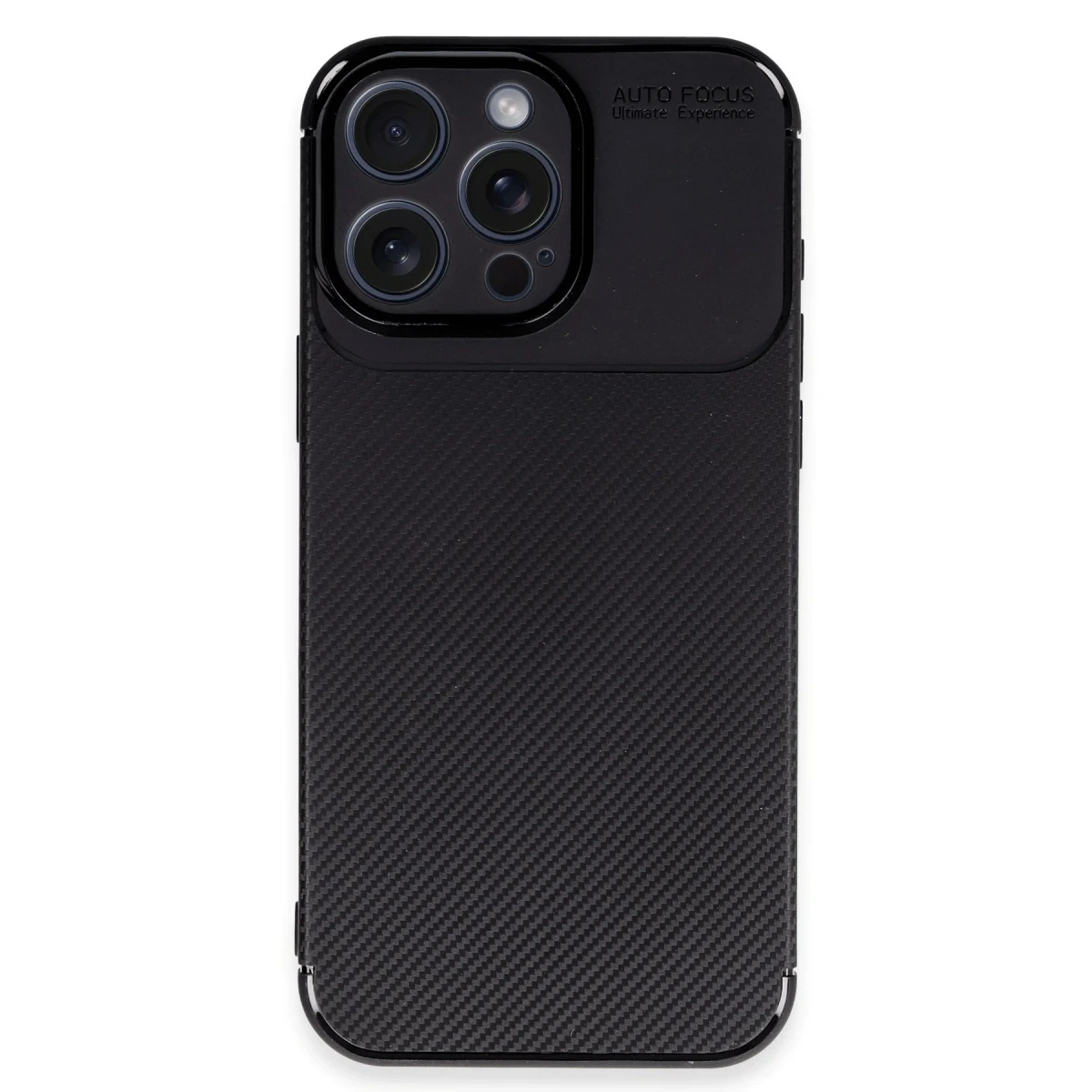 Apple iPhone 16 Pro Max Kılıf Auto Focus Karbon Kapak - Siyah