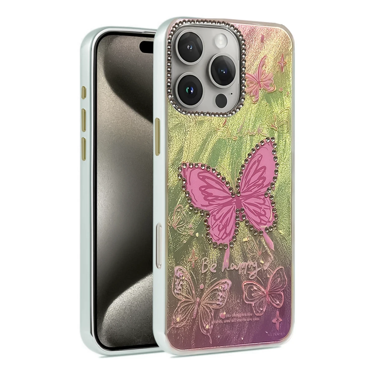 Apple iPhone 16 Pro Max Kılıf Blade Aynalı Desenli Kapak - Desen 5