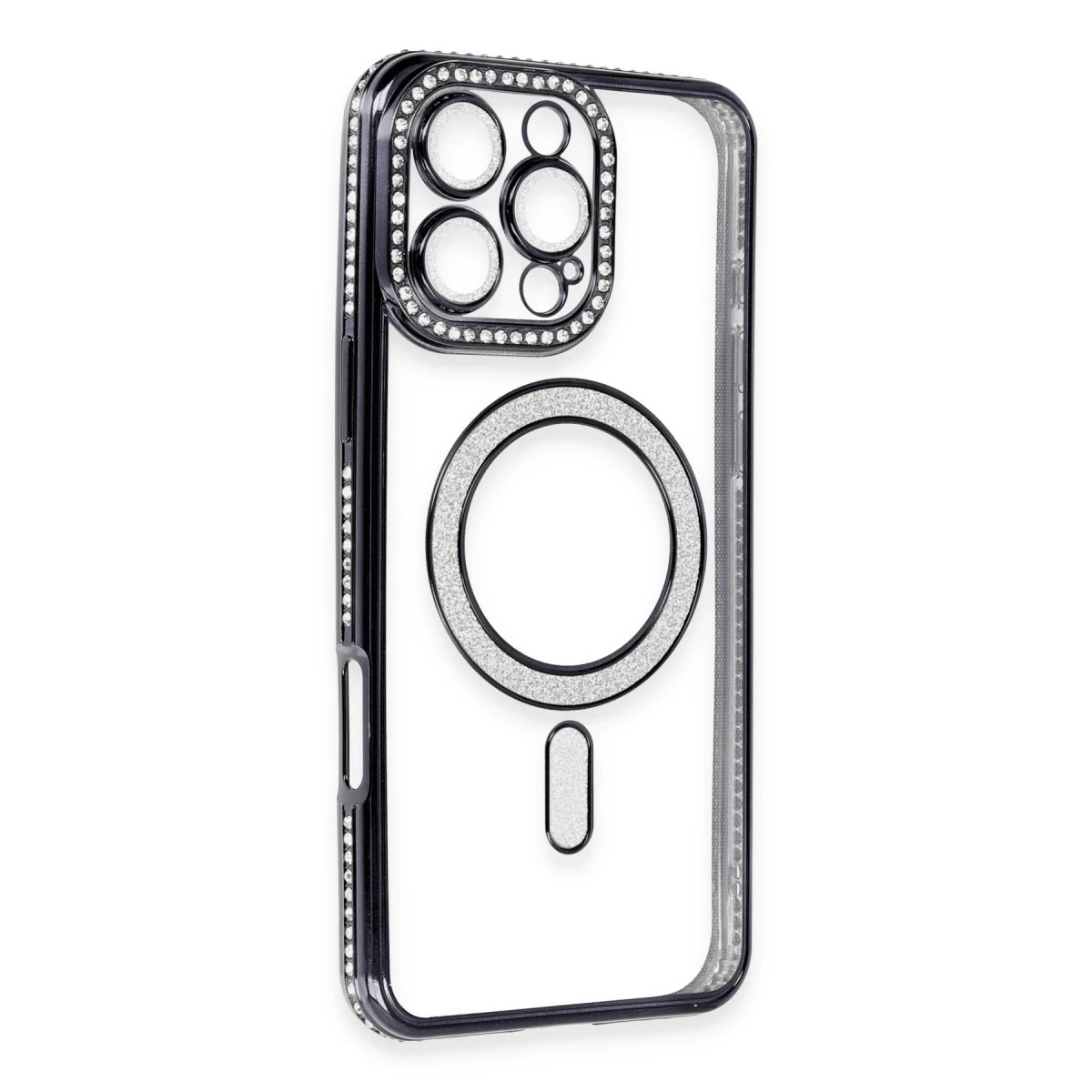 Apple iPhone 16 Pro Max Kılıf Joke Simli Magneticsafe Kılıf - Gri