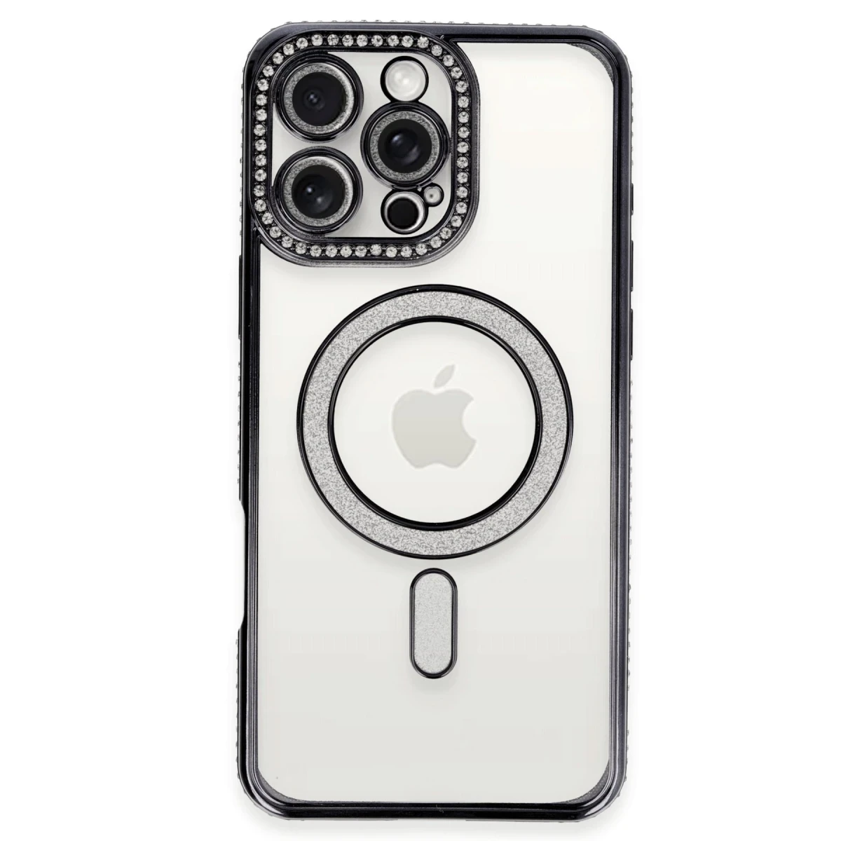 Apple iPhone 16 Pro Max Kılıf Joke Simli Magneticsafe Kılıf - Gri