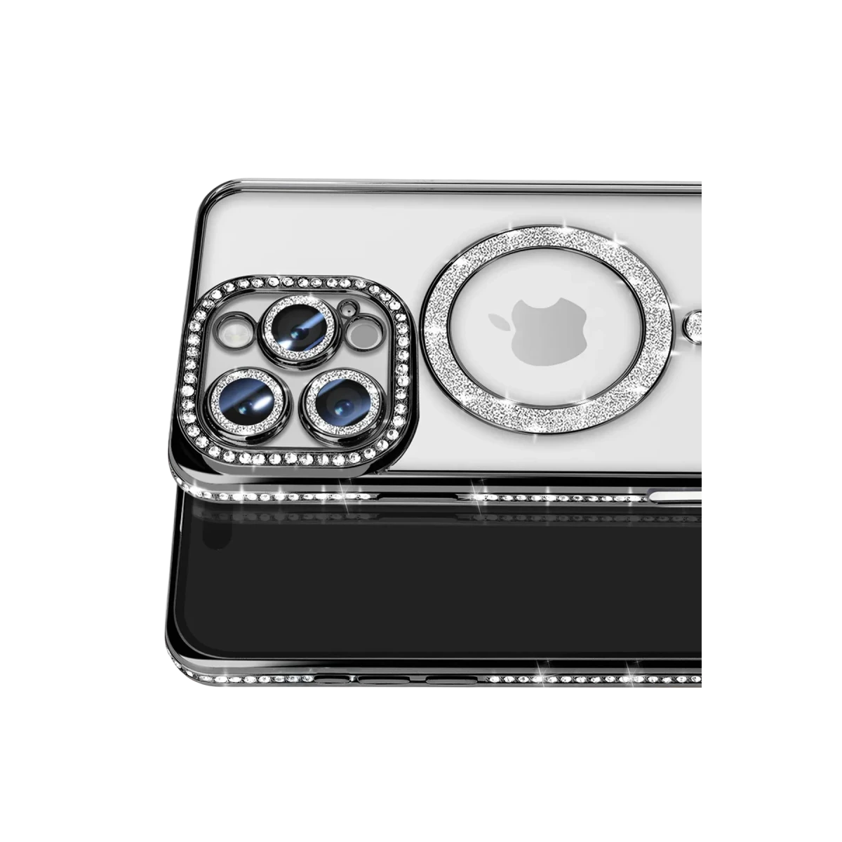 Apple iPhone 16 Pro Max Kılıf Joke Simli Magneticsafe Kılıf - Siyah