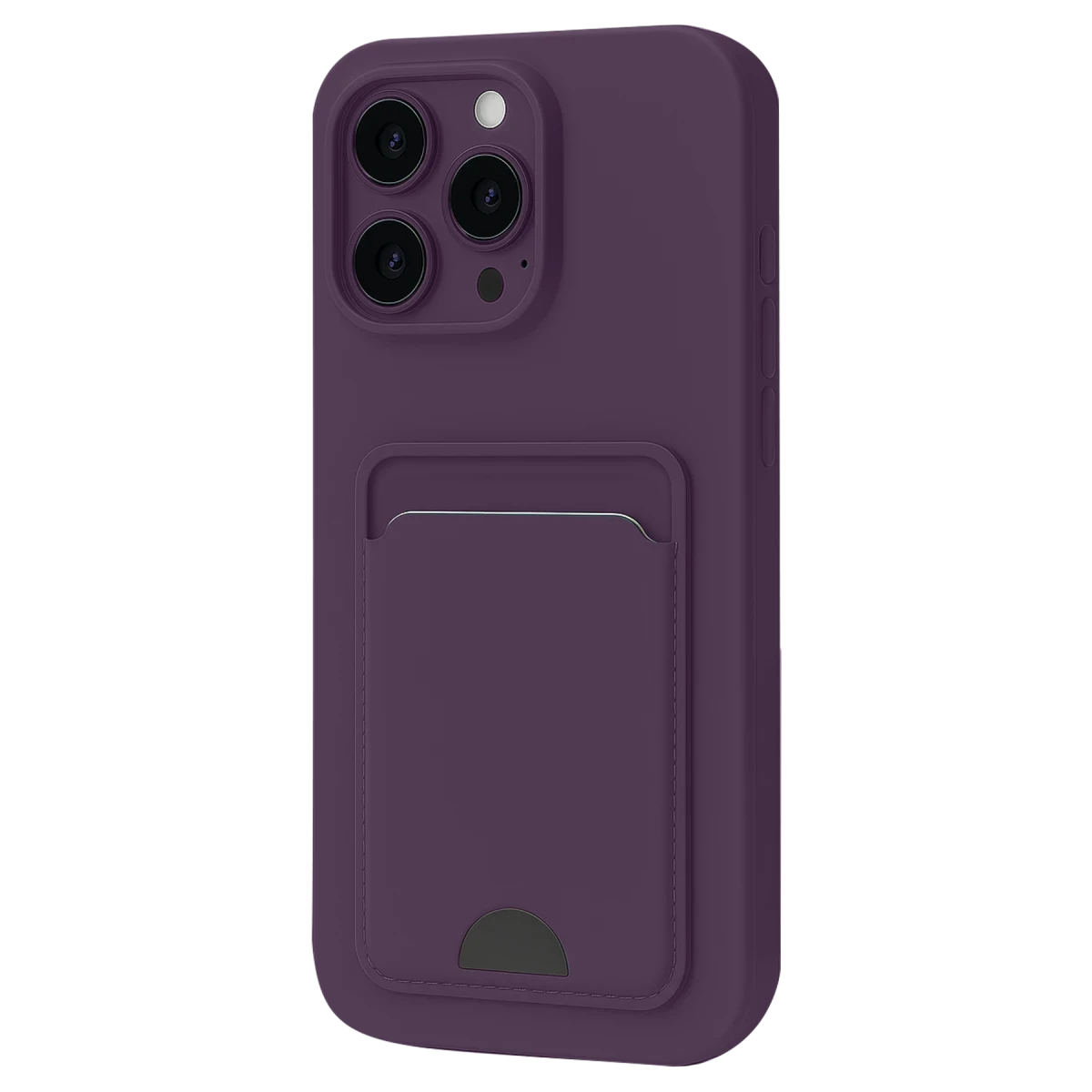 Apple iPhone 16 Pro Max Kılıf Kelvin Kartvizitli Silikon - Derin Mor