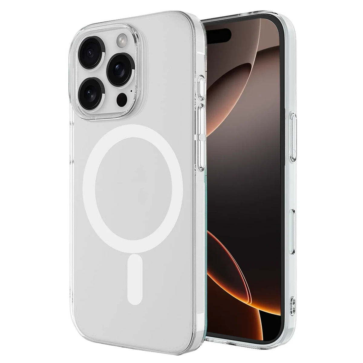 Apple iPhone 16 Pro Max Kılıf Magneticsafe Şeffaf Silikon - Şeffaf