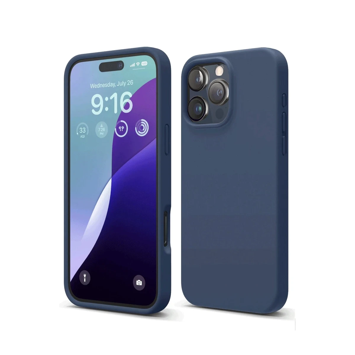Apple iPhone 16 Pro Max Kılıf Nano içi Kadife Silikon - Lacivert
