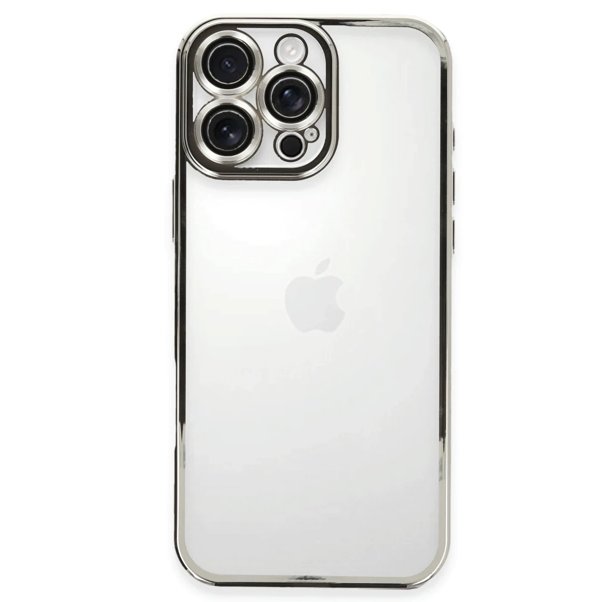 Apple iPhone 16 Pro Max Kılıf Razer Lensli Silikon - Gümüş