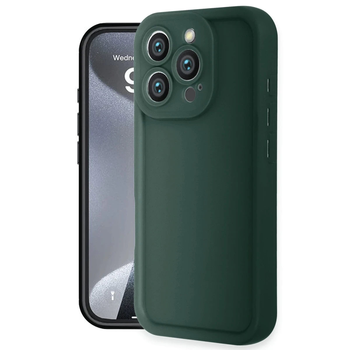 Apple iPhone 16 Pro Max Kılıf Viera Silikon - Koyu Yeşil