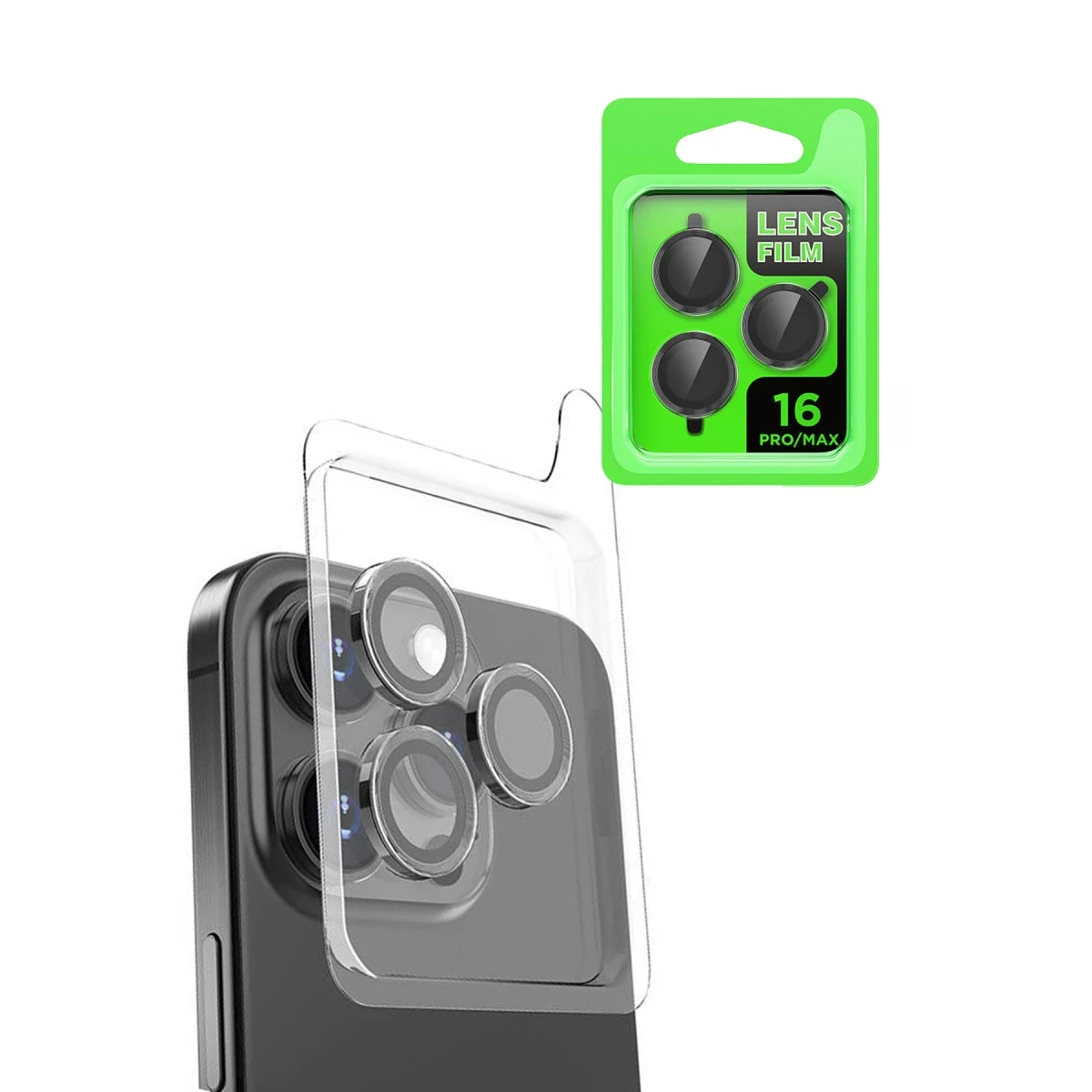 Apple iPhone 16 Pro Max Raze Metal Kamera Lens - Siyah