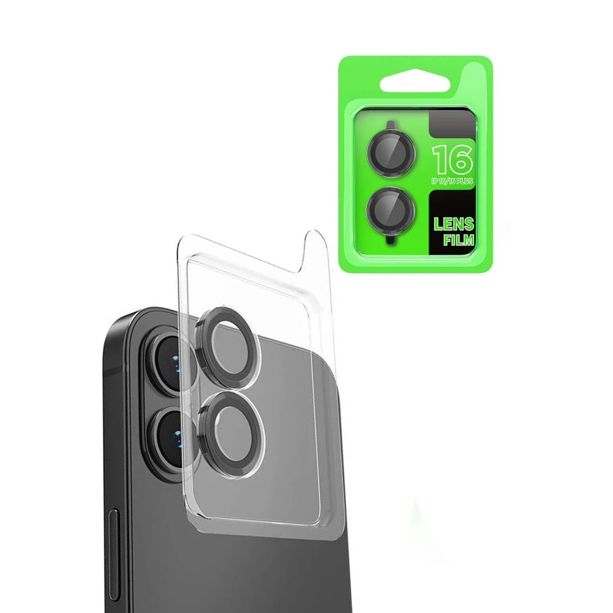 Apple iPhone 16 Raze Metal Kamera Lens - Siyah
