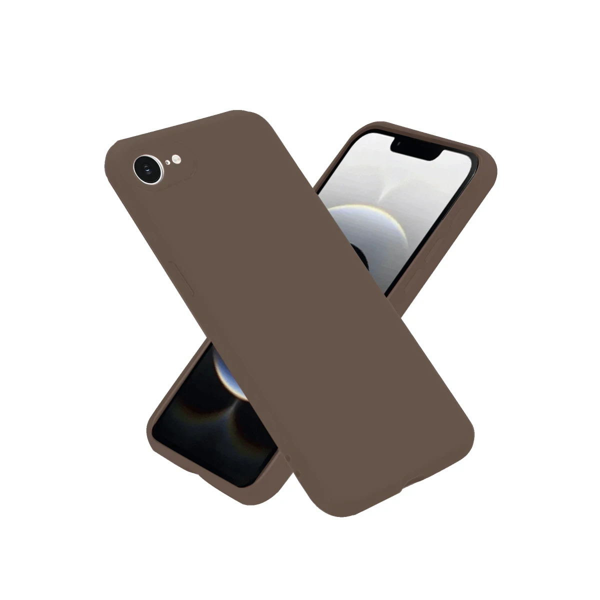 Apple iPhone 16E Kılıf First Silikon - Kahverengi