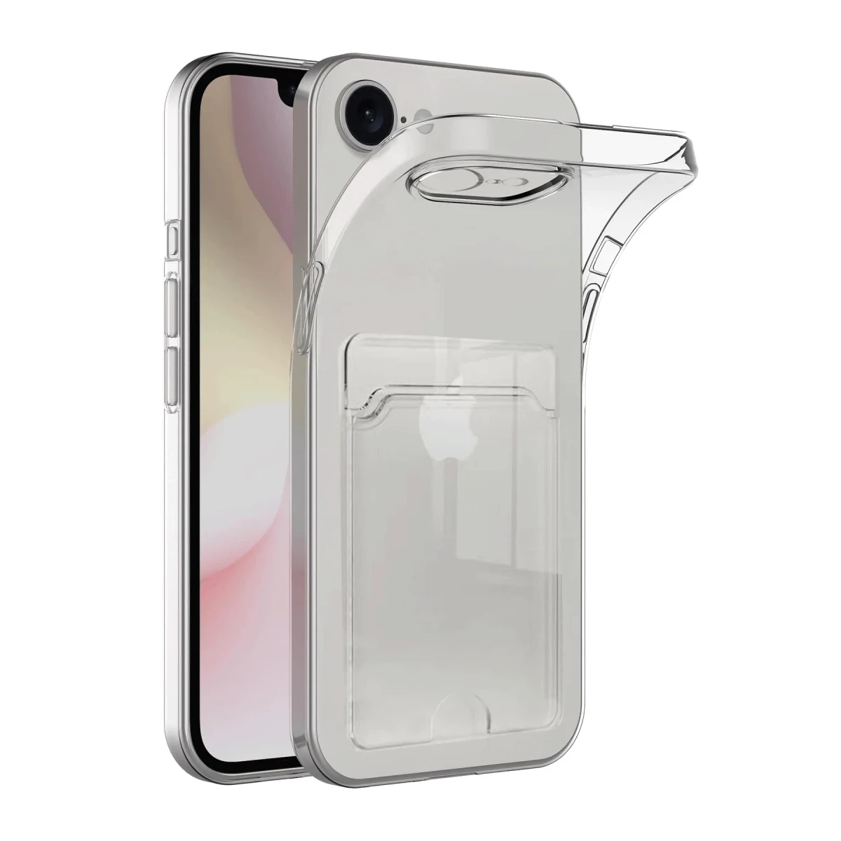 Apple iPhone 16E Kılıf Kart Şeffaf Silikon - Şeffaf