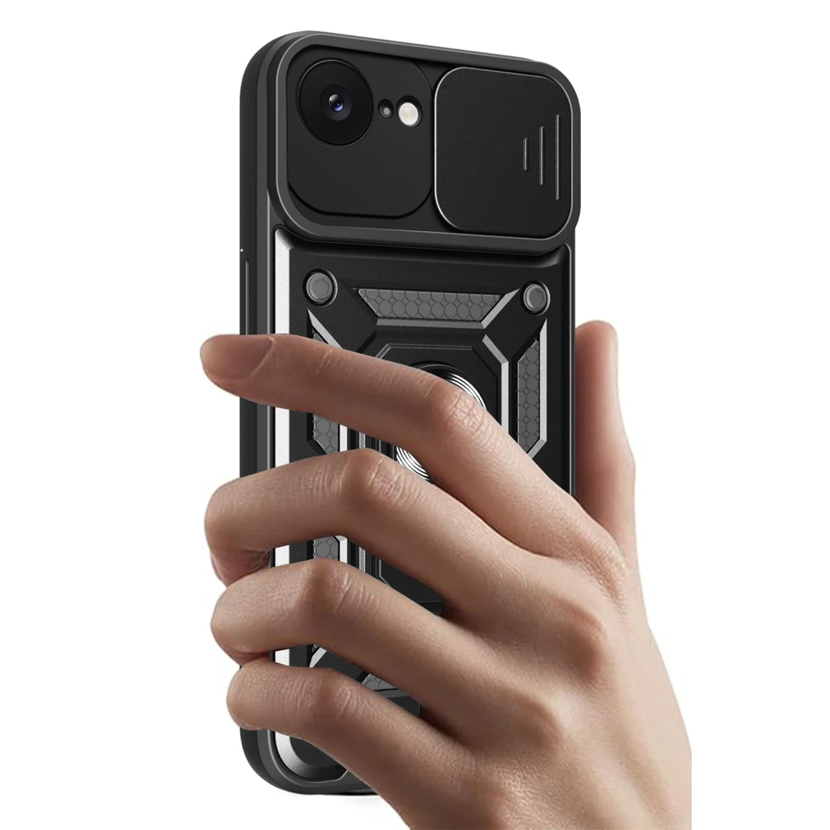 Apple iPhone 16E Kılıf Pars Lens Yüzüklü Silikon - Yeşil
