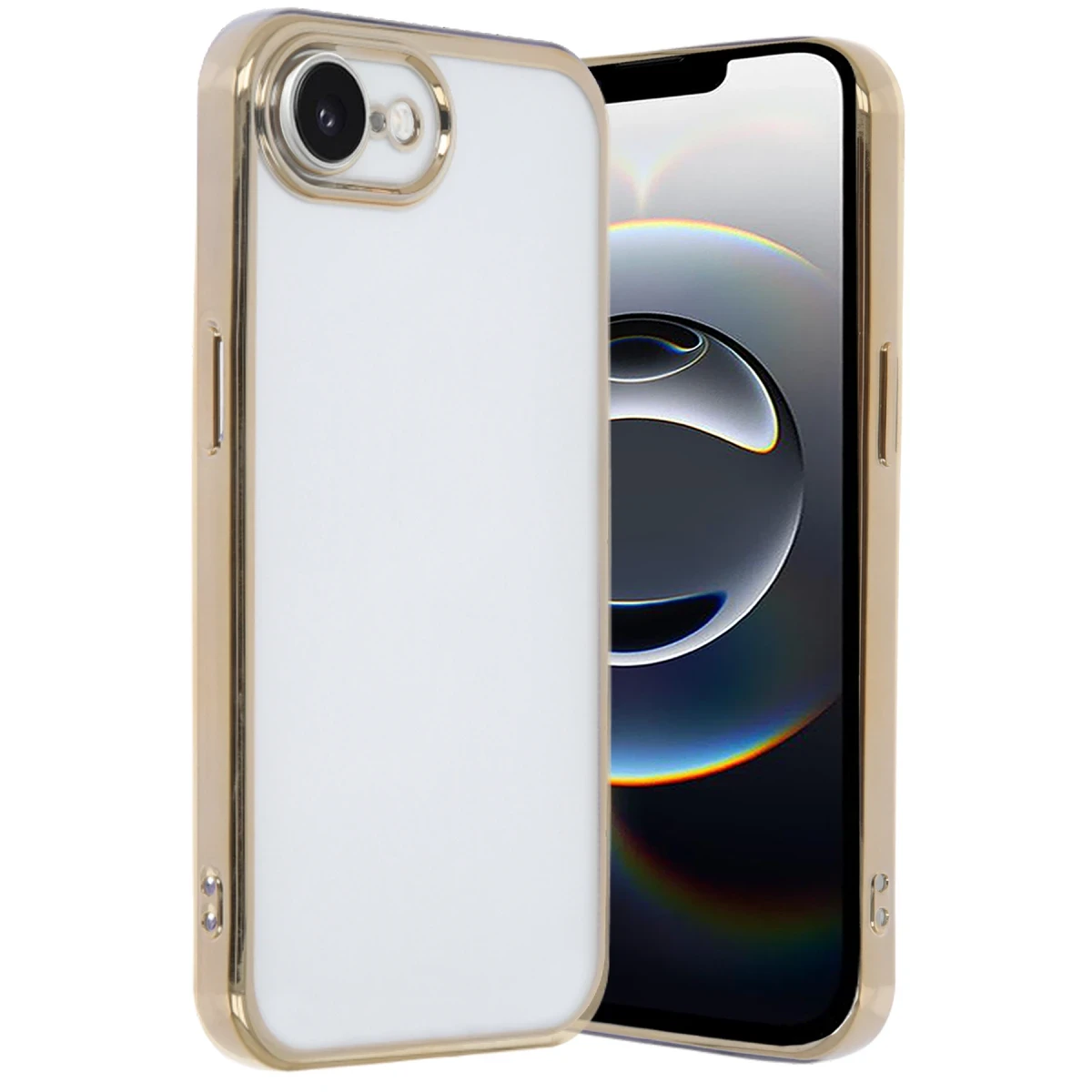Apple iPhone 16E Kılıf Razer Lensli Silikon - Gold