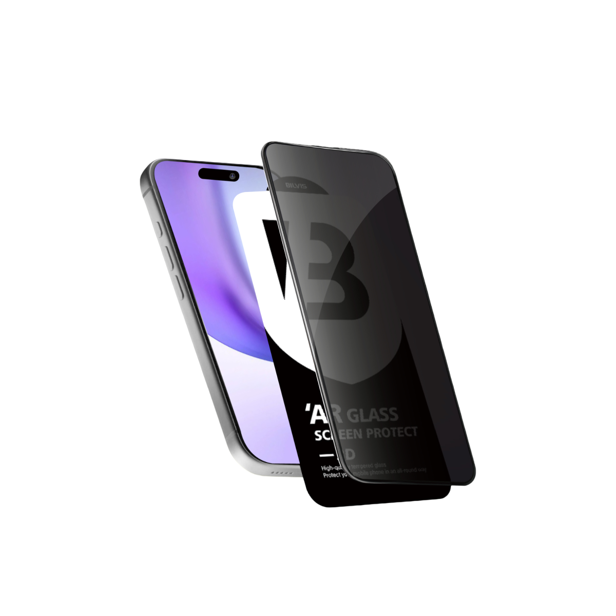Apple iPhone 17 Pro Max Bilvis 5D Privacy Diamond Hayalet Cam Ekran Koruyucu