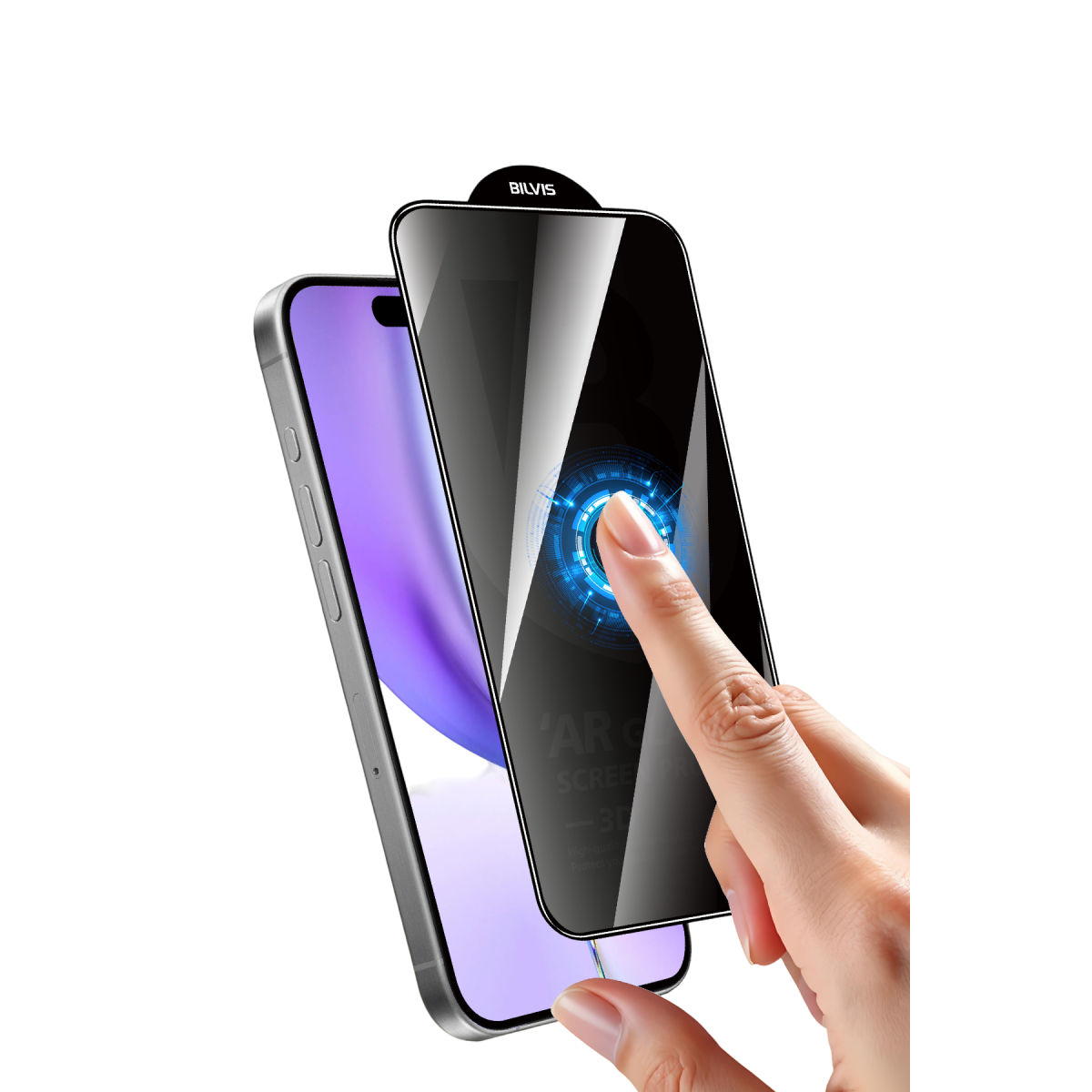 Apple iPhone 17 Pro Max Bilvis 5D Privacy Diamond Hayalet Cam Ekran Koruyucu