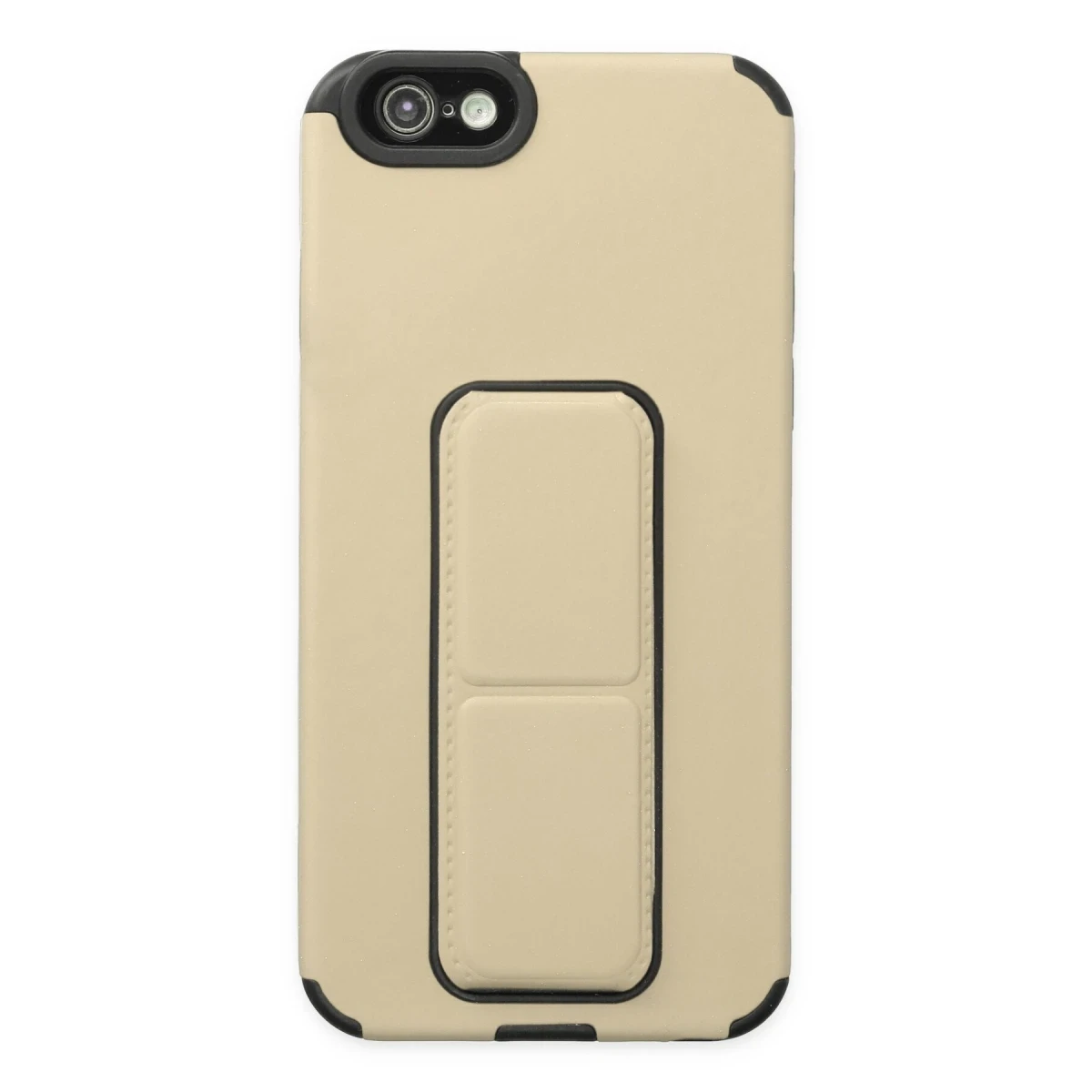 Apple iPhone 6 Kılıf Mega Standlı Silikon - Gold