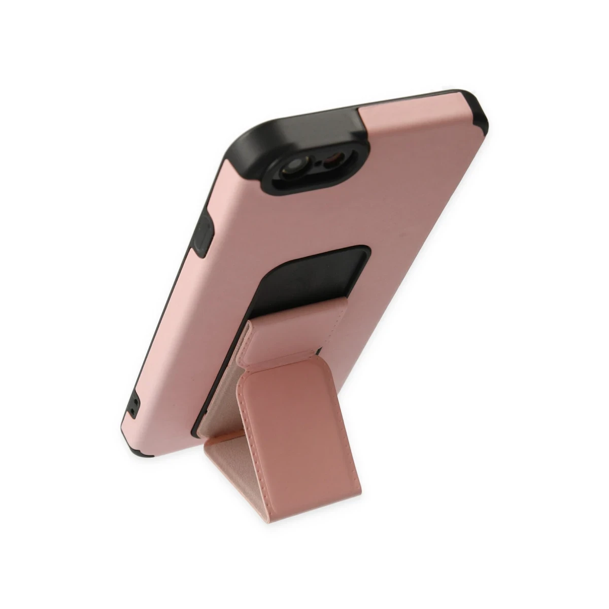Apple iPhone 6 Kılıf Mega Standlı Silikon - Pudra