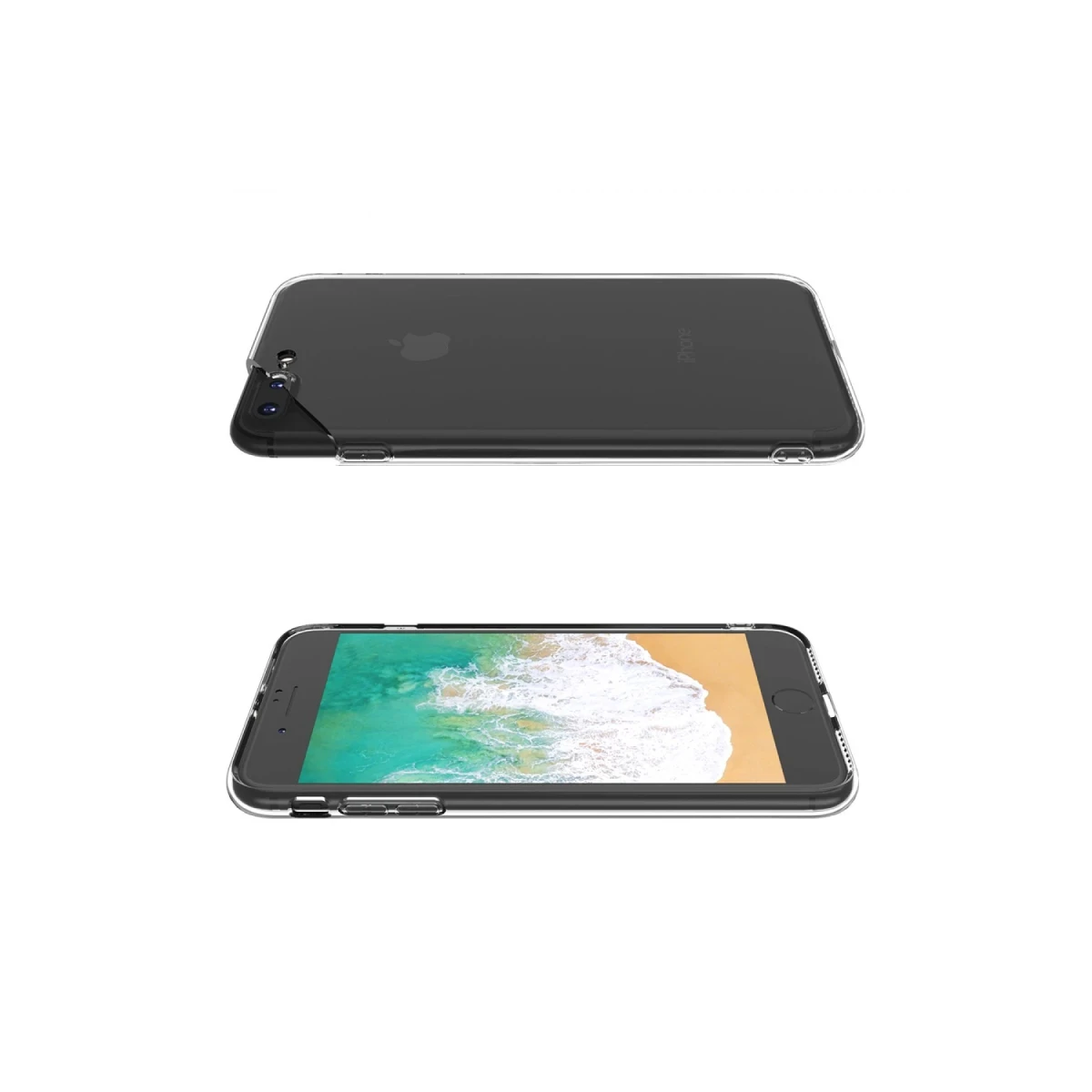 Apple iPhone 8 Plus Kılıf Deluxe 2mm Şeffaf Silikon
