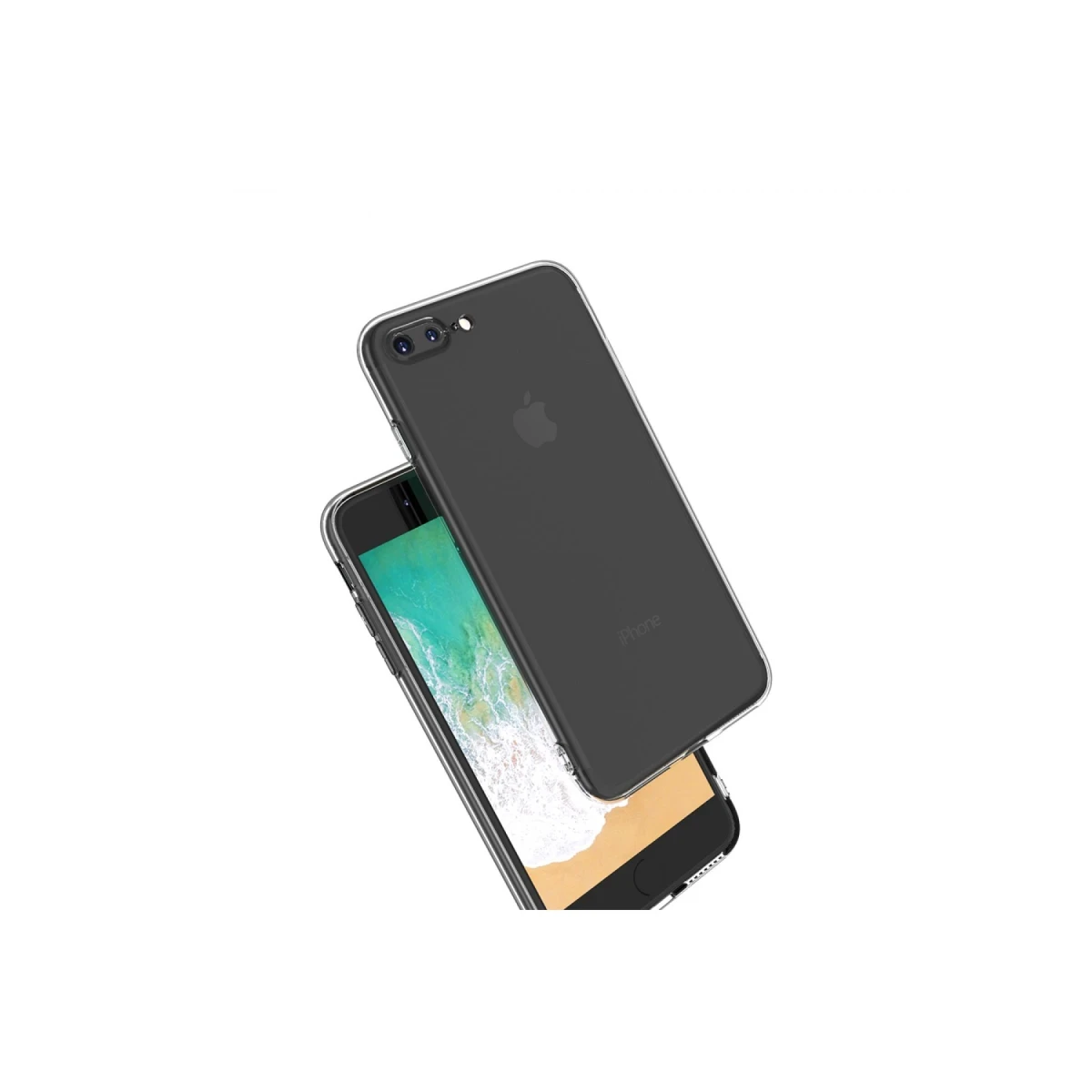 Apple iPhone 8 Plus Kılıf Deluxe 2mm Şeffaf Silikon