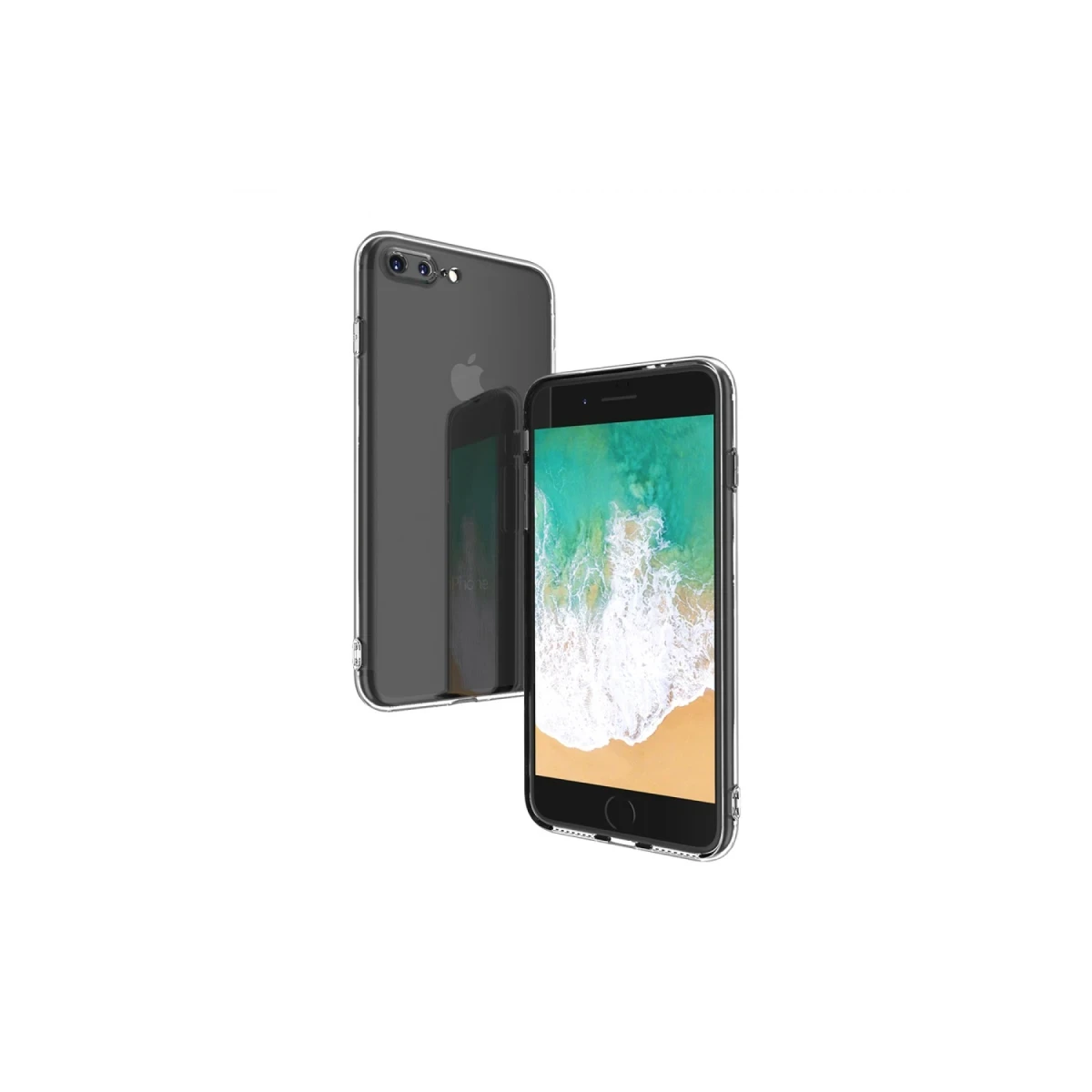 Apple iPhone 8 Plus Kılıf Deluxe 2mm Şeffaf Silikon