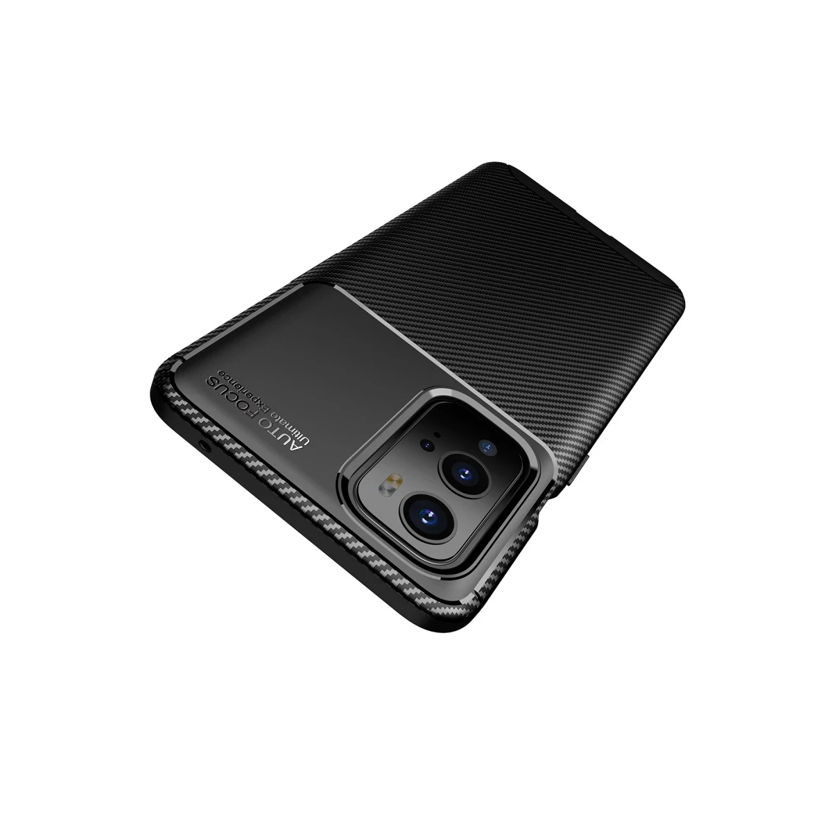 One Plus 9 Pro Kılıf Auto Focus Karbon Kapak - Siyah