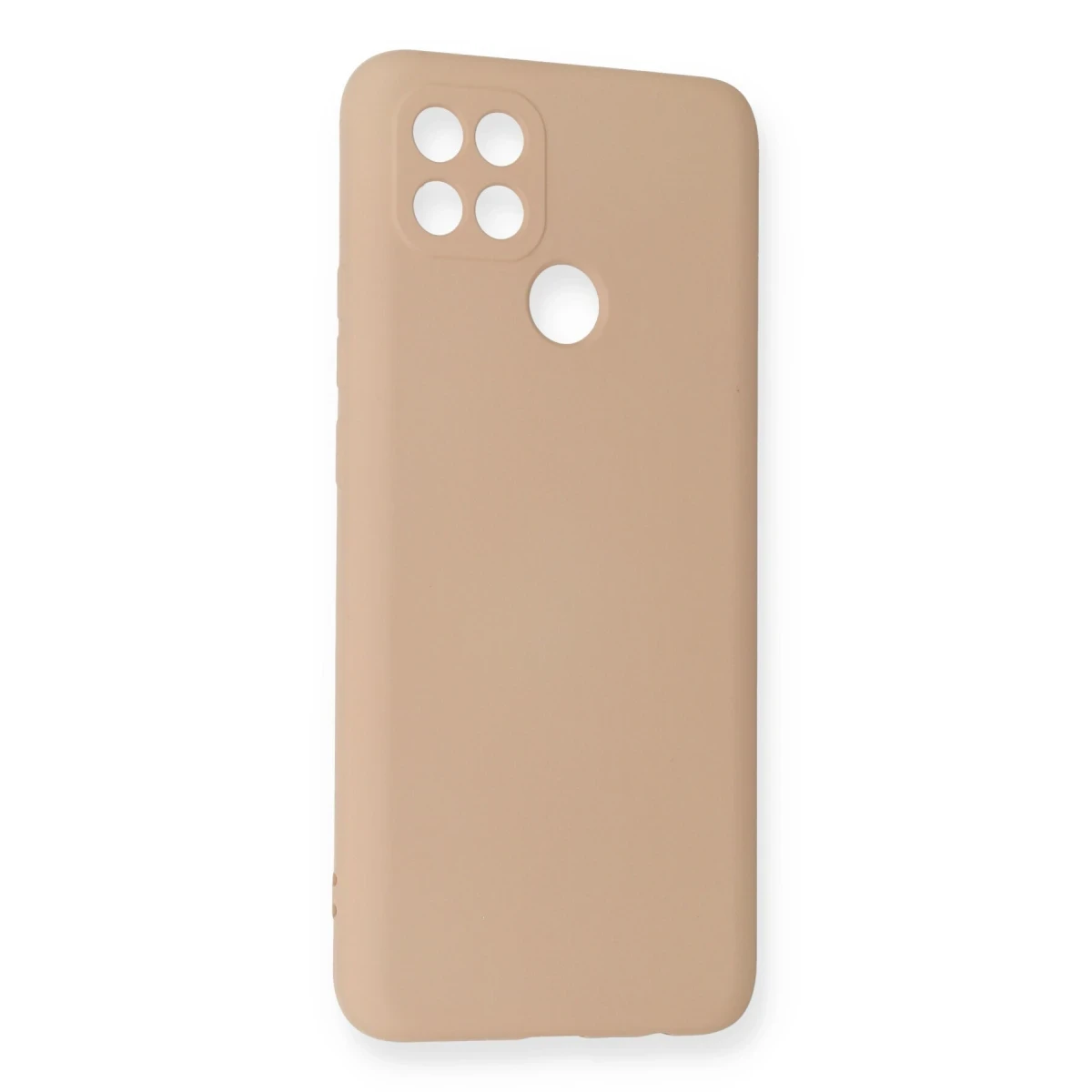 Oppo A15 Kılıf Nano içi Kadife Silikon - Pudra