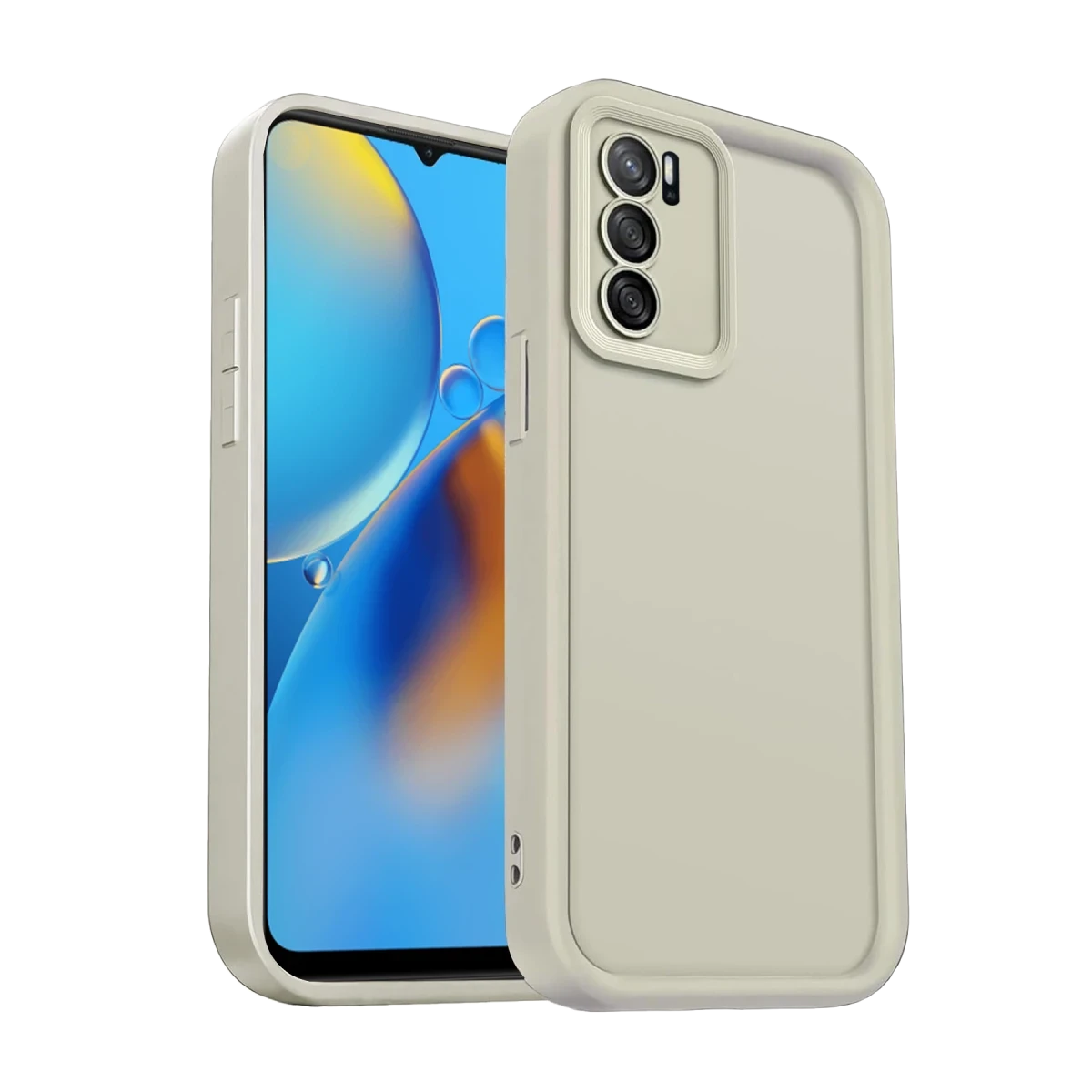 Oppo A16 Kılıf Viera Silikon - Krem
