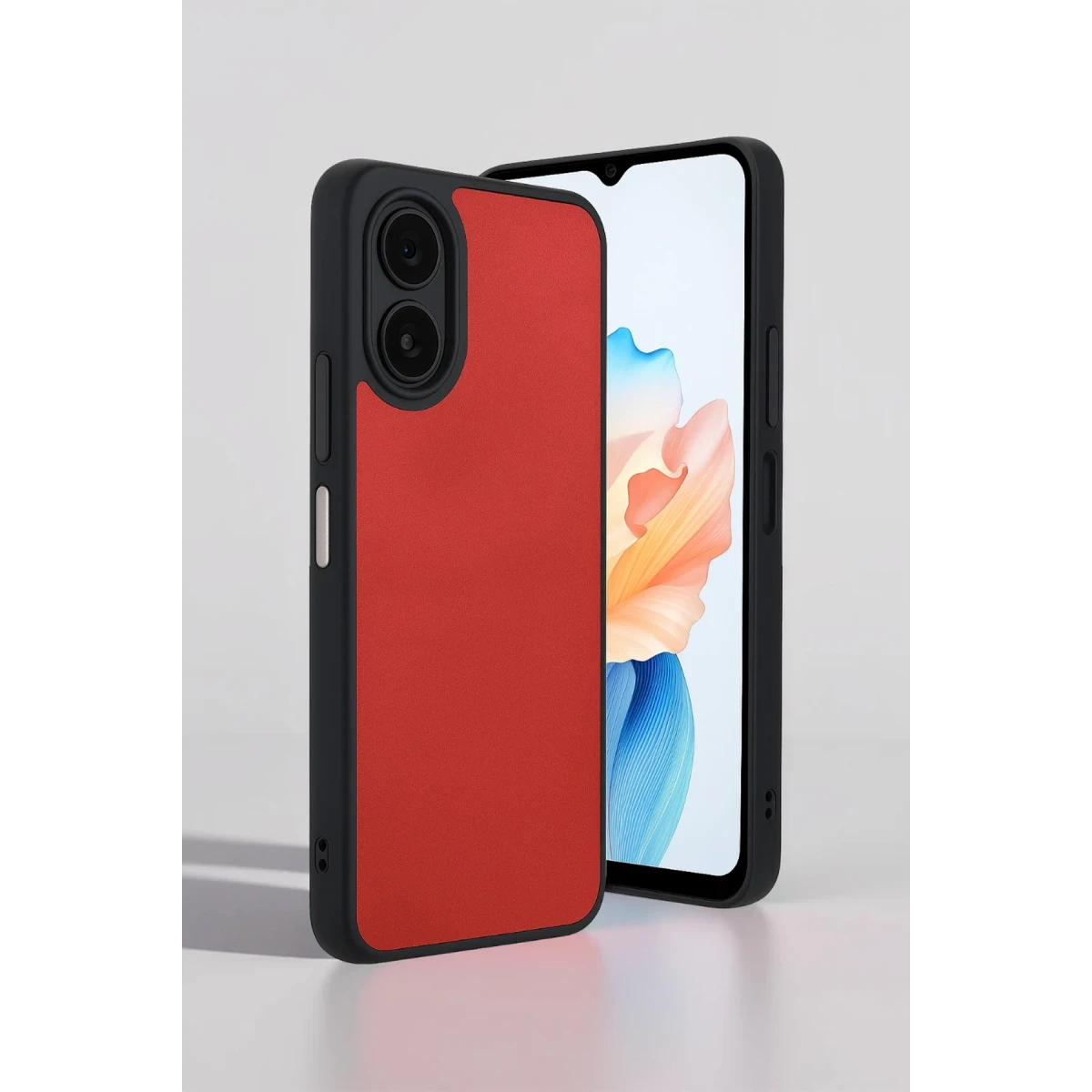 Oppo A38 Kılıf Aras Deri Kapak - Kırmızı