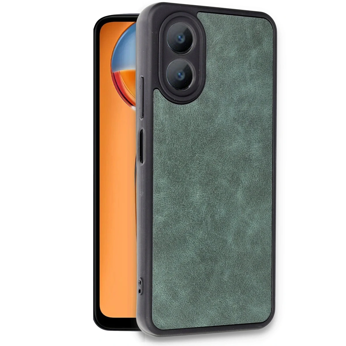 Oppo A38 Kılıf Aras Deri Kapak - Koyu Yeşil