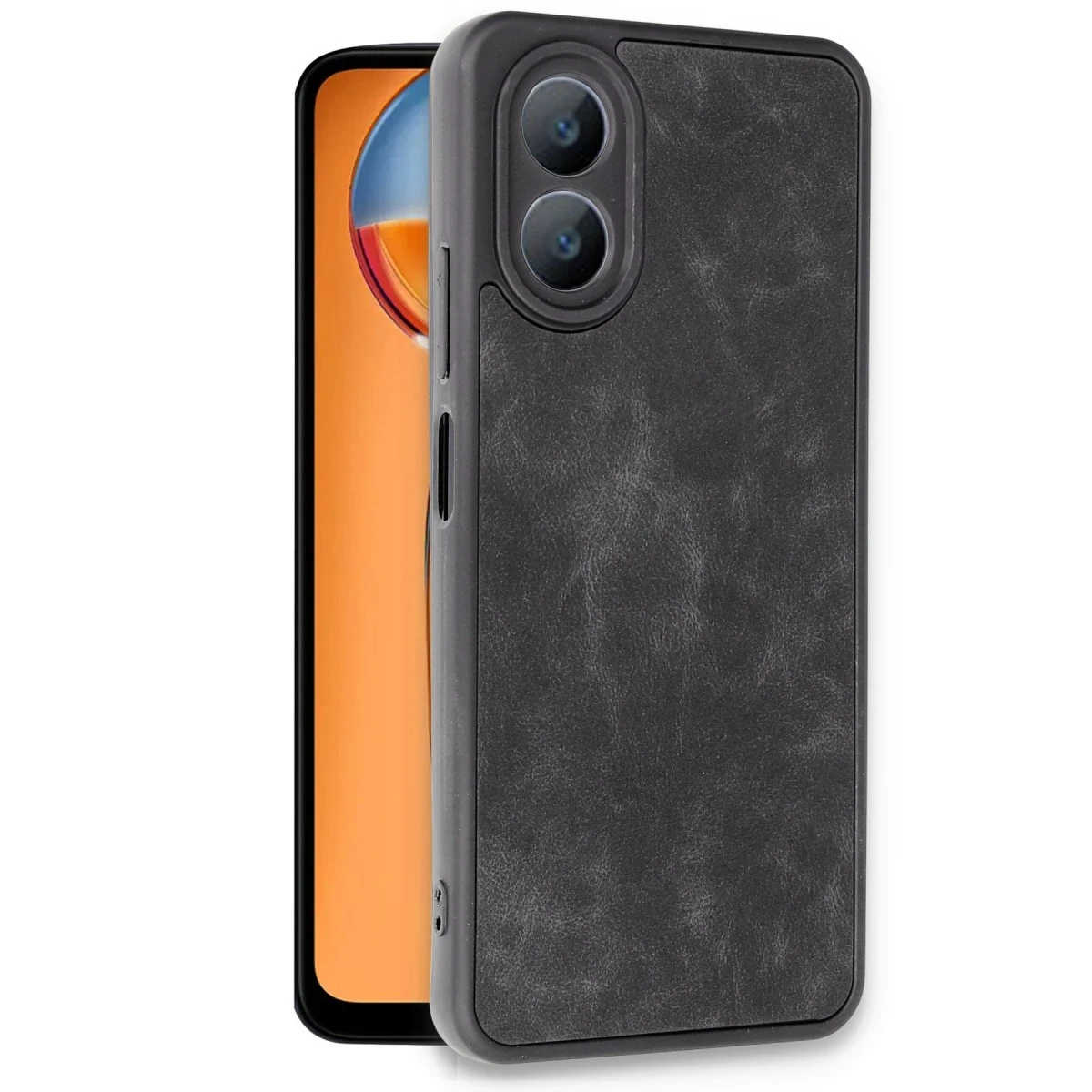 Oppo A38 Kılıf Aras Deri Kapak - Siyah