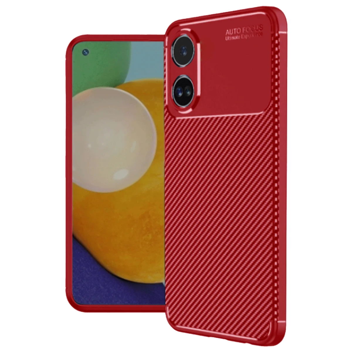 Oppo A38 Kılıf Auto Focus Karbon Kapak - Kırmızı