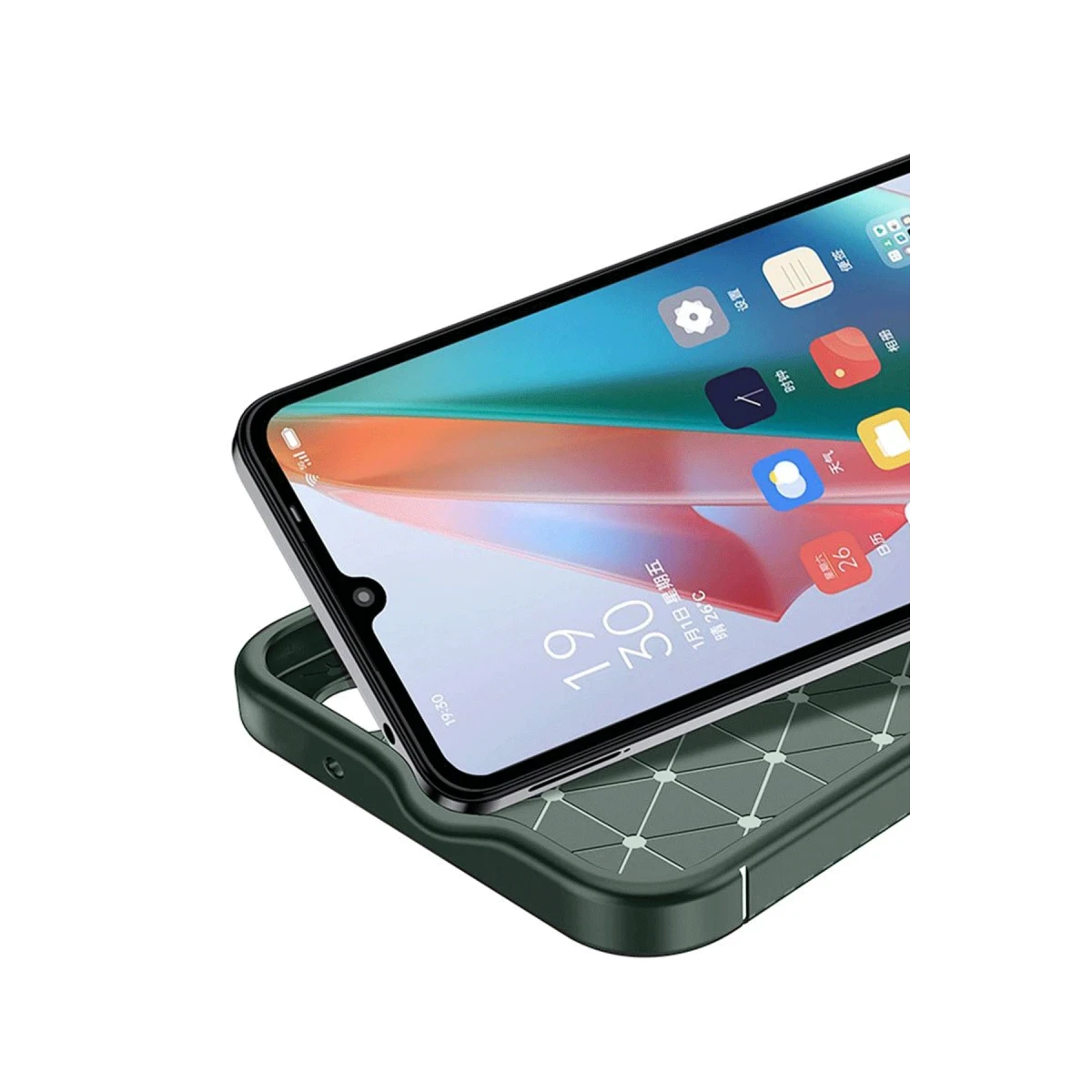 Oppo A38 Kılıf Auto Focus Karbon Kapak - Koyu Yeşil