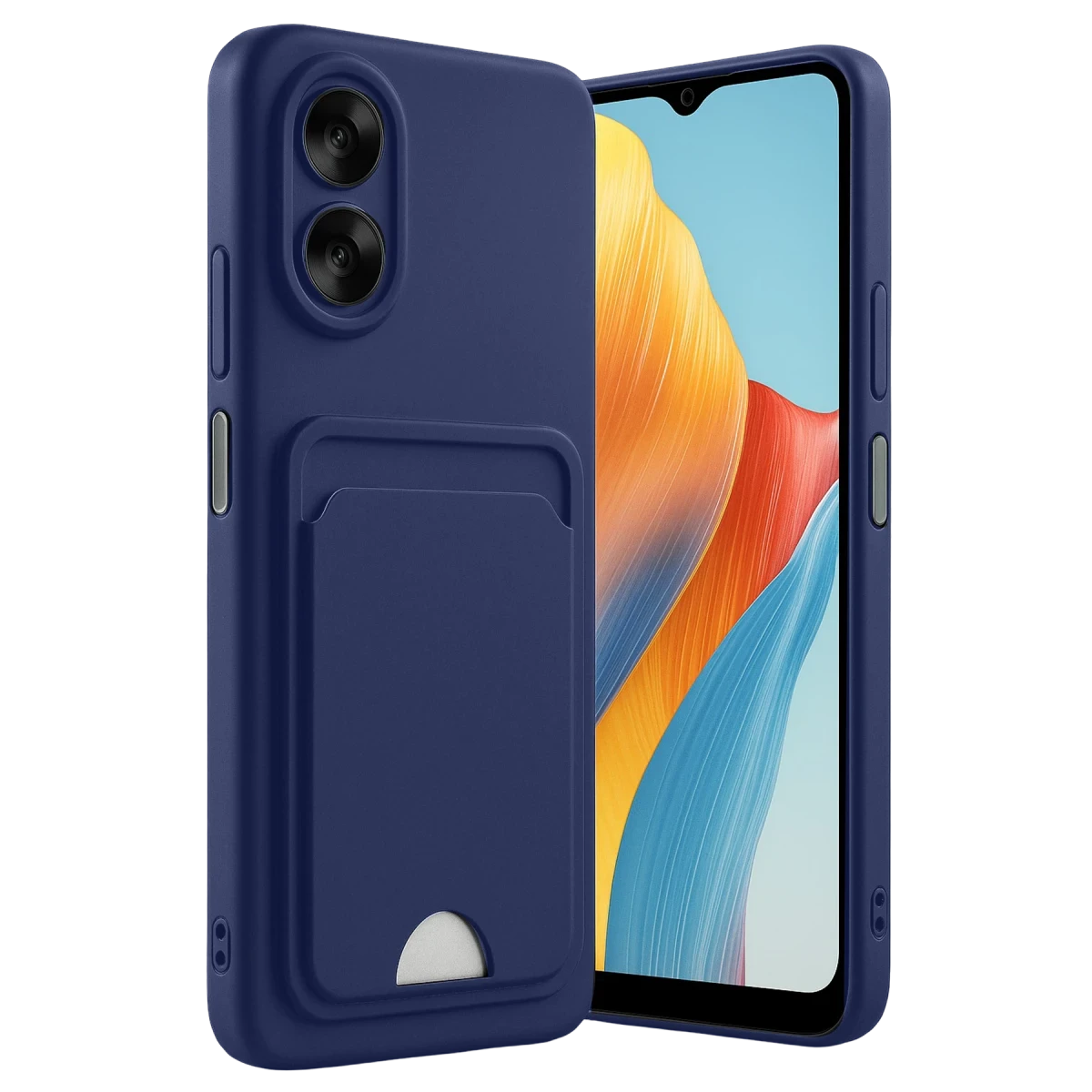 Oppo A38 Kılıf Kelvin Kartvizitli Silikon - Lacivert