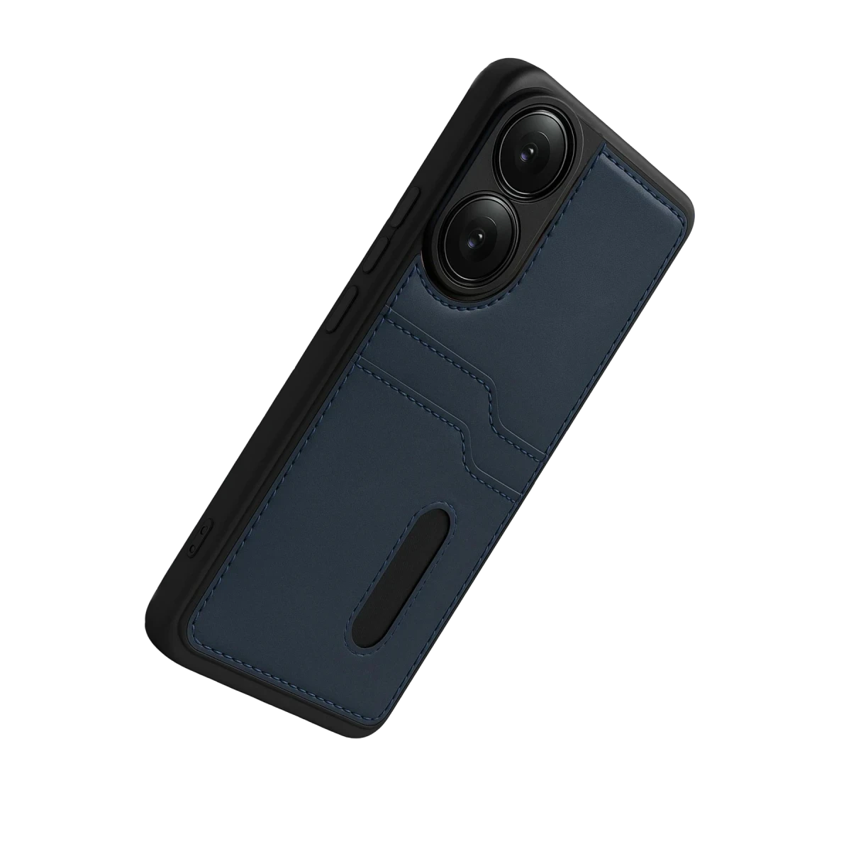 Oppo A38 Sara Kartvizitli Deri Kılıf - Lacivert