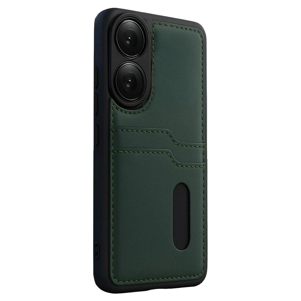 Oppo A38 Sara Kartvizitli Deri Kılıf - Yeşil