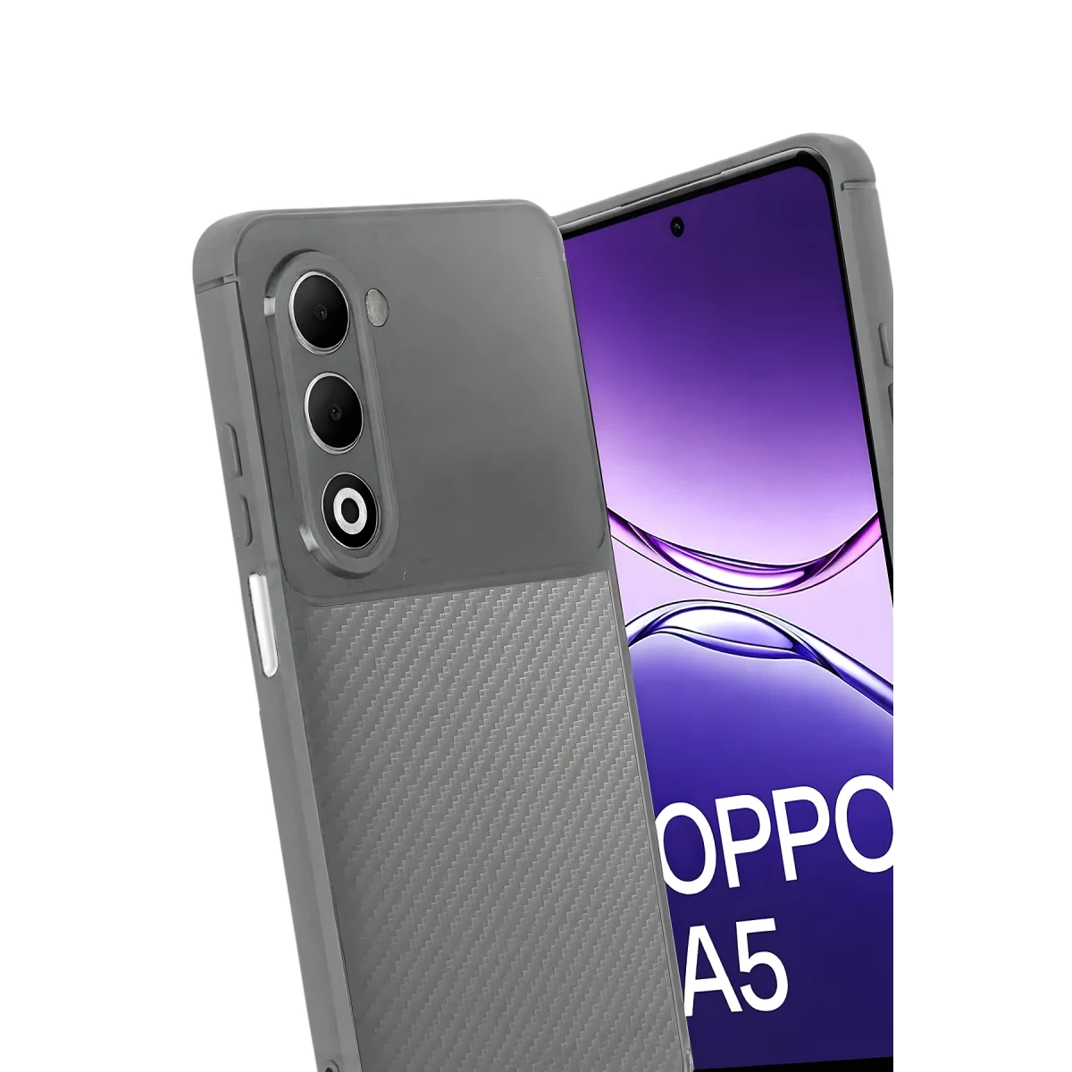 Oppo A5 4G Auto Focus Karbon Kapak - Gri