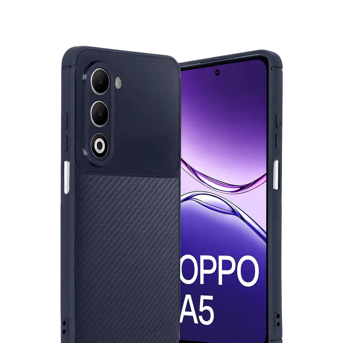 Oppo A5 4G Auto Focus Karbon Kapak - Lacivert