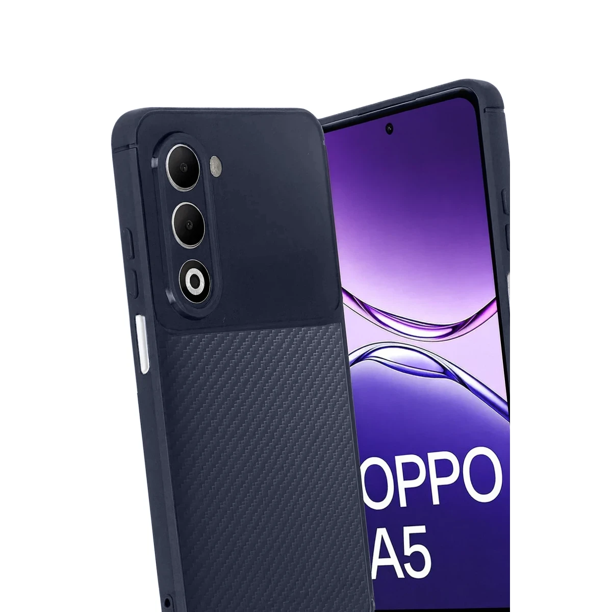 Oppo A5 4G Auto Focus Karbon Kapak - Lacivert